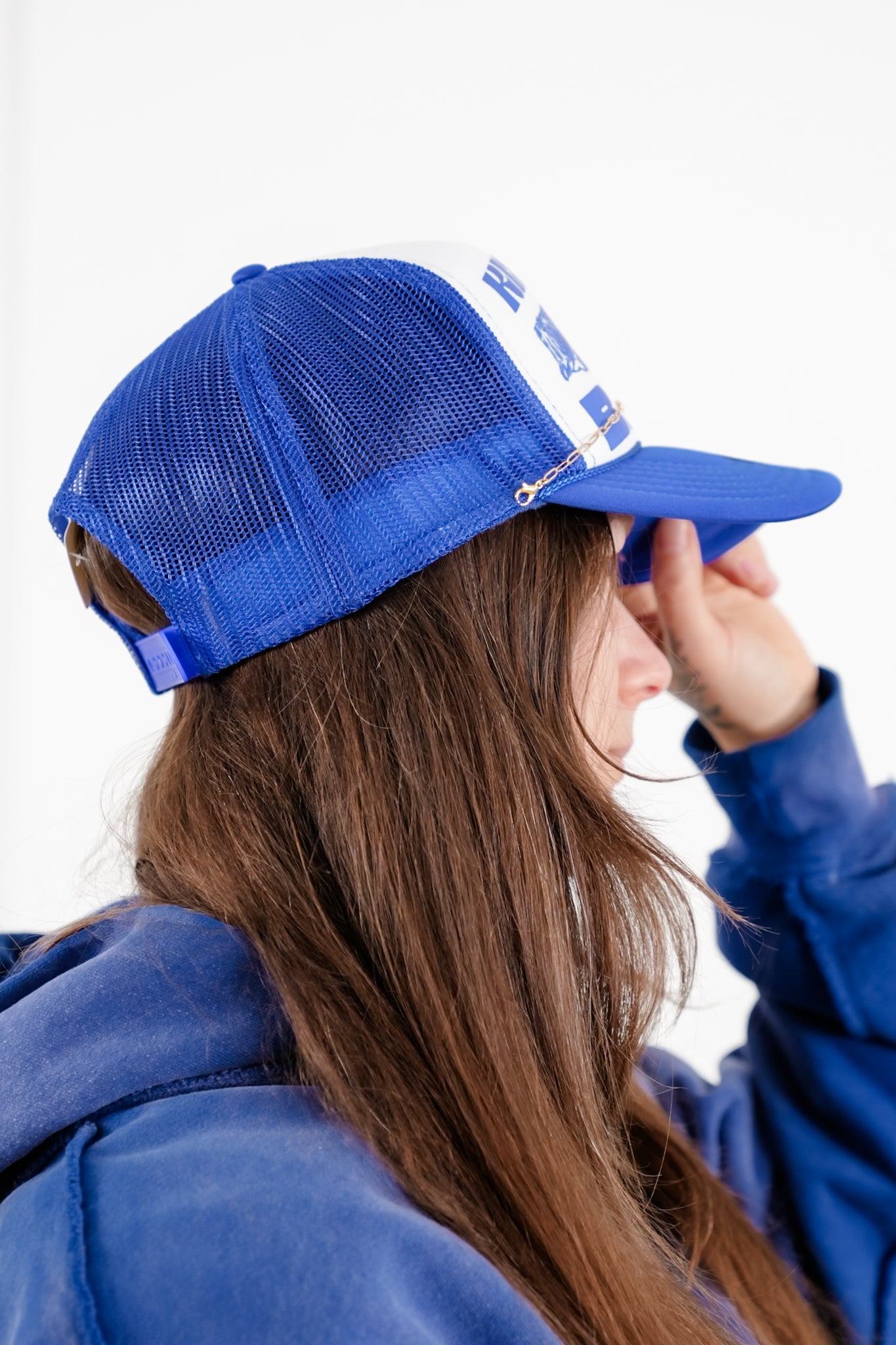 Kiss My Bass Trucker Hat with Chain