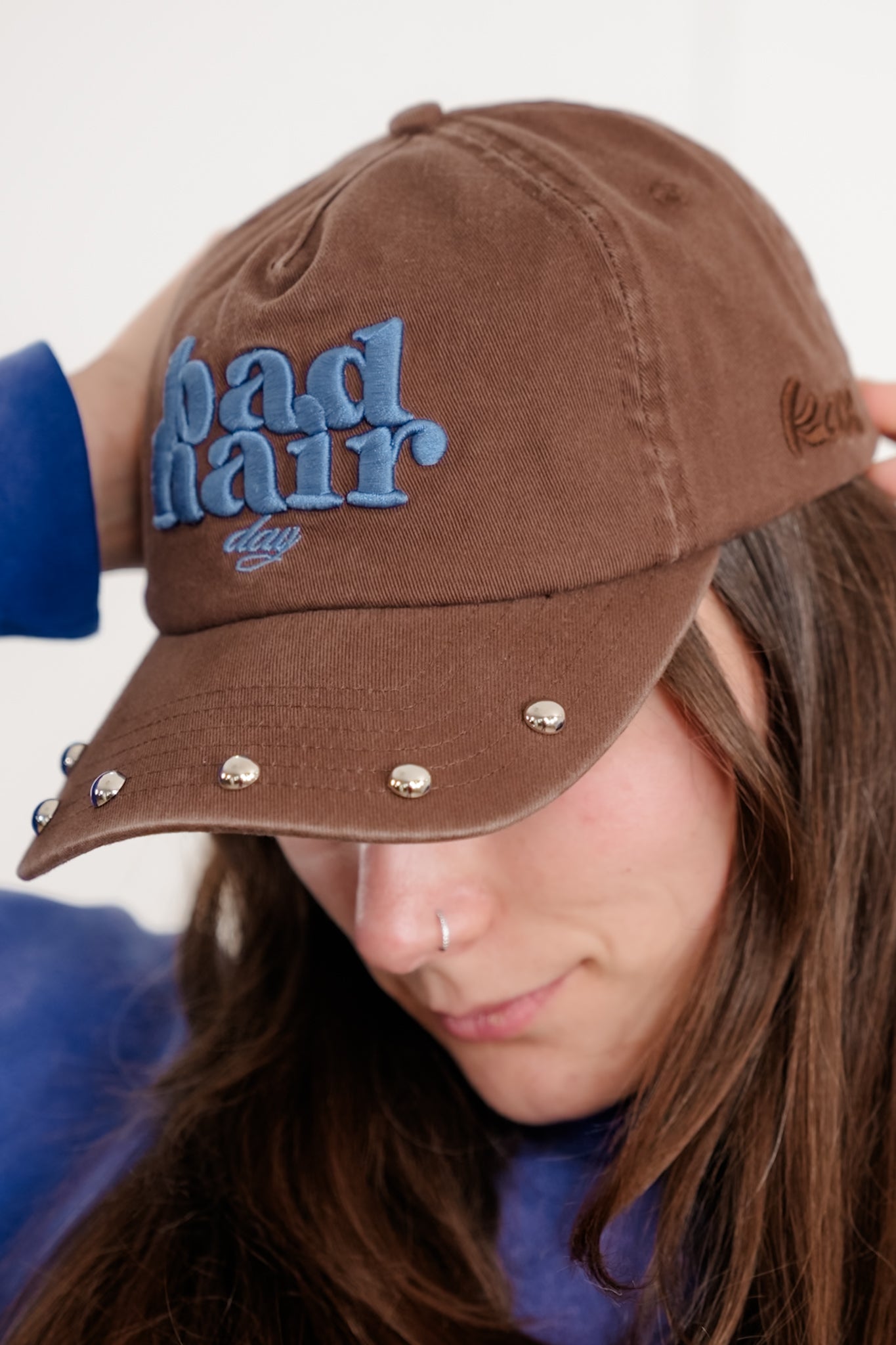 Bad Hair Day Studded Baseball Cap