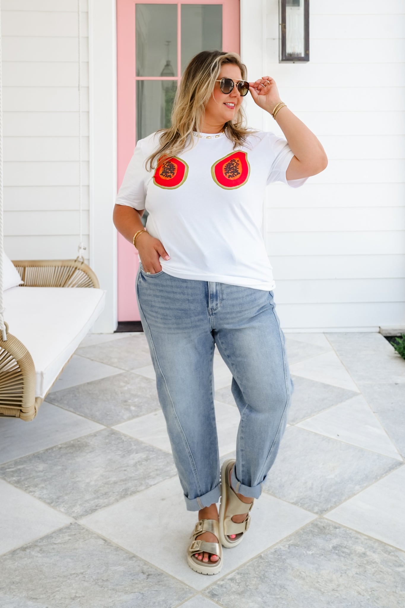 Short Sleeve Papaya Graphic Tee