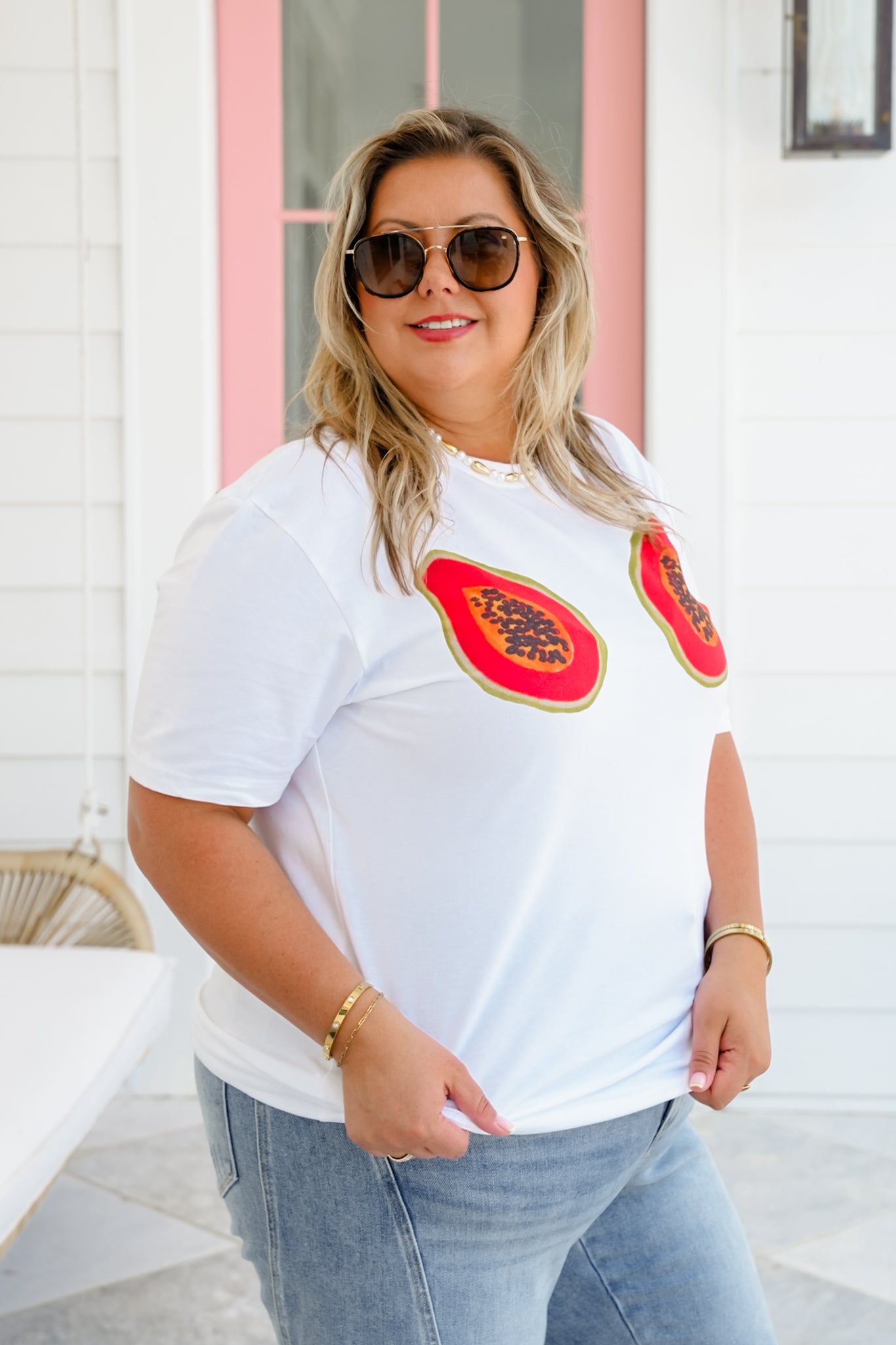 Short Sleeve Papaya Graphic Tee