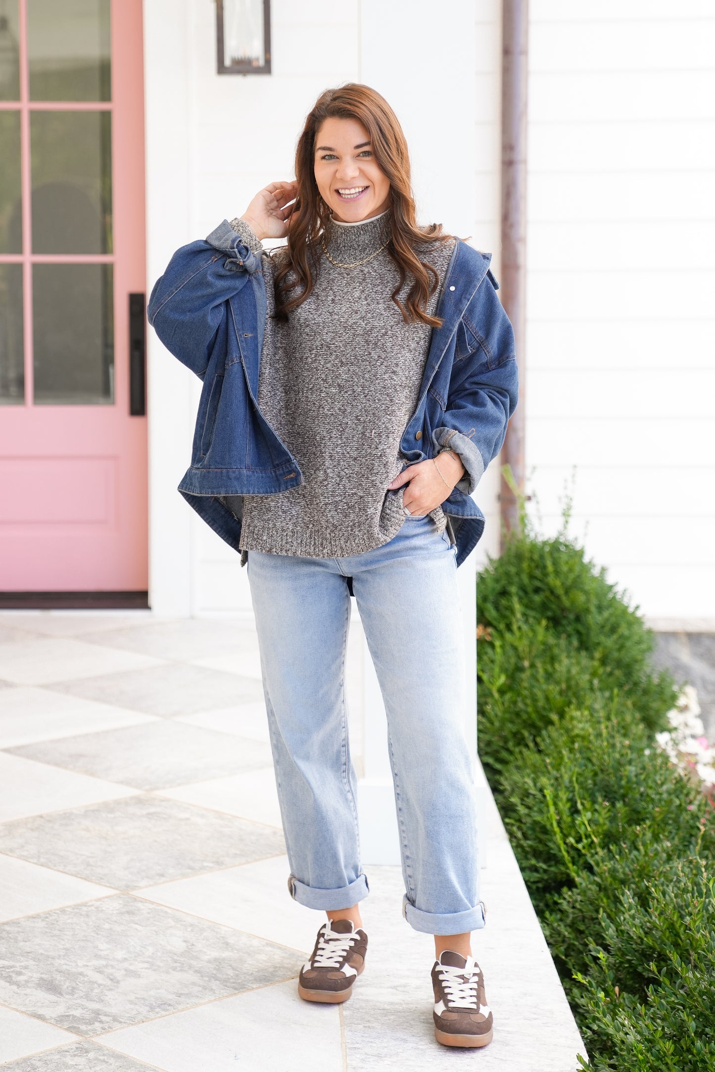 Long Sleeve Mock Neck Pullover Sweater