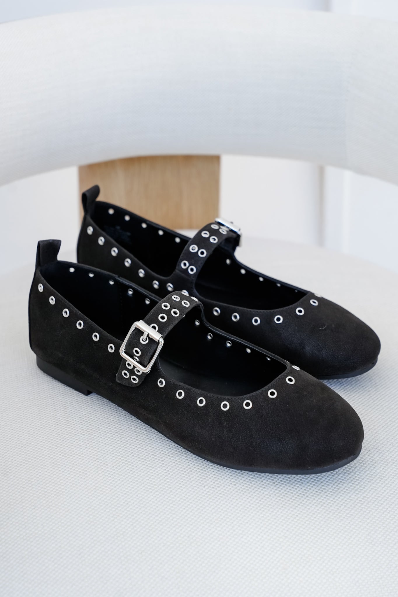 MIA "Ulani" Ballet Inspired Flats with Grommet detail