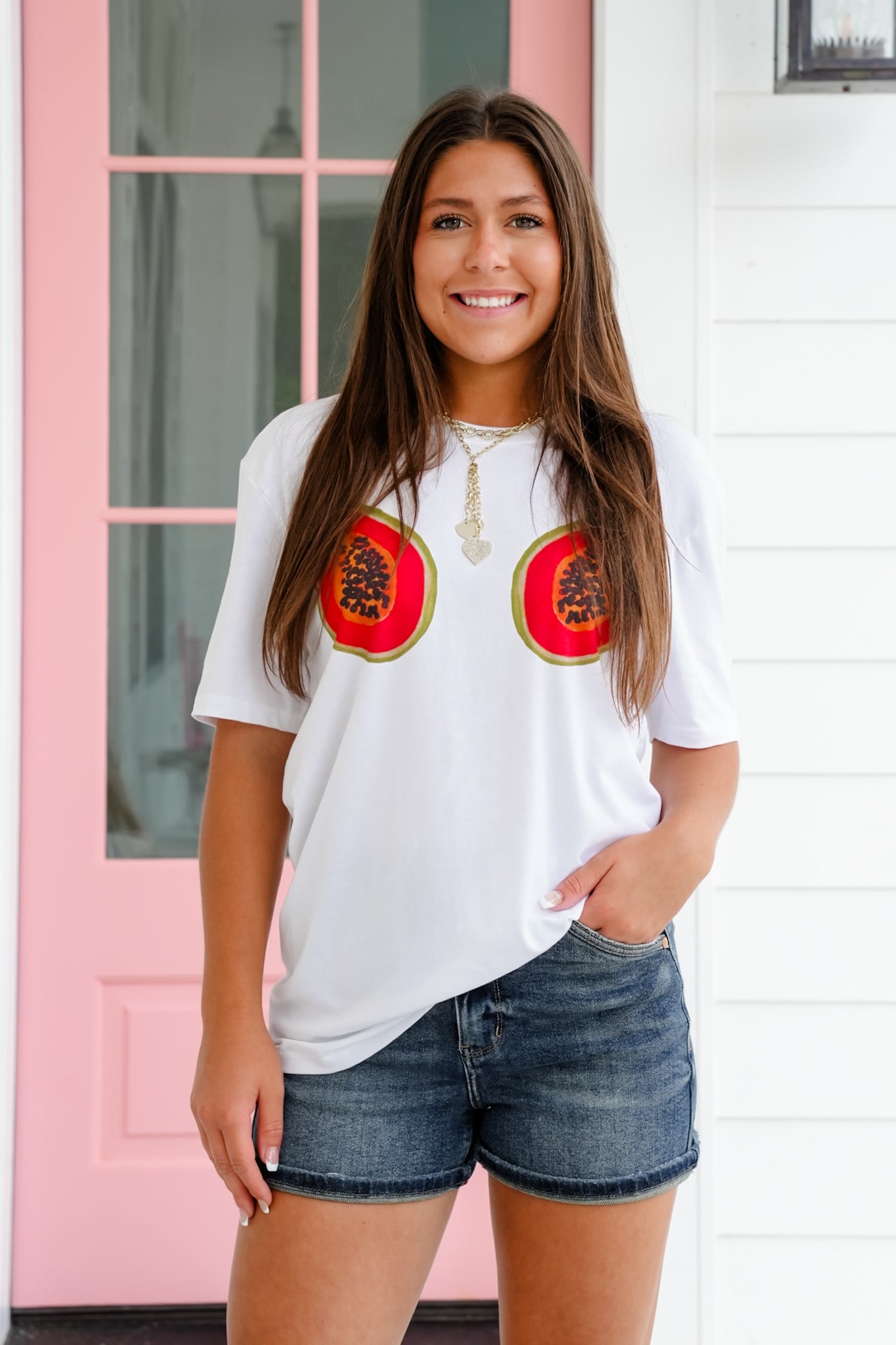 Short Sleeve Papaya Graphic Tee