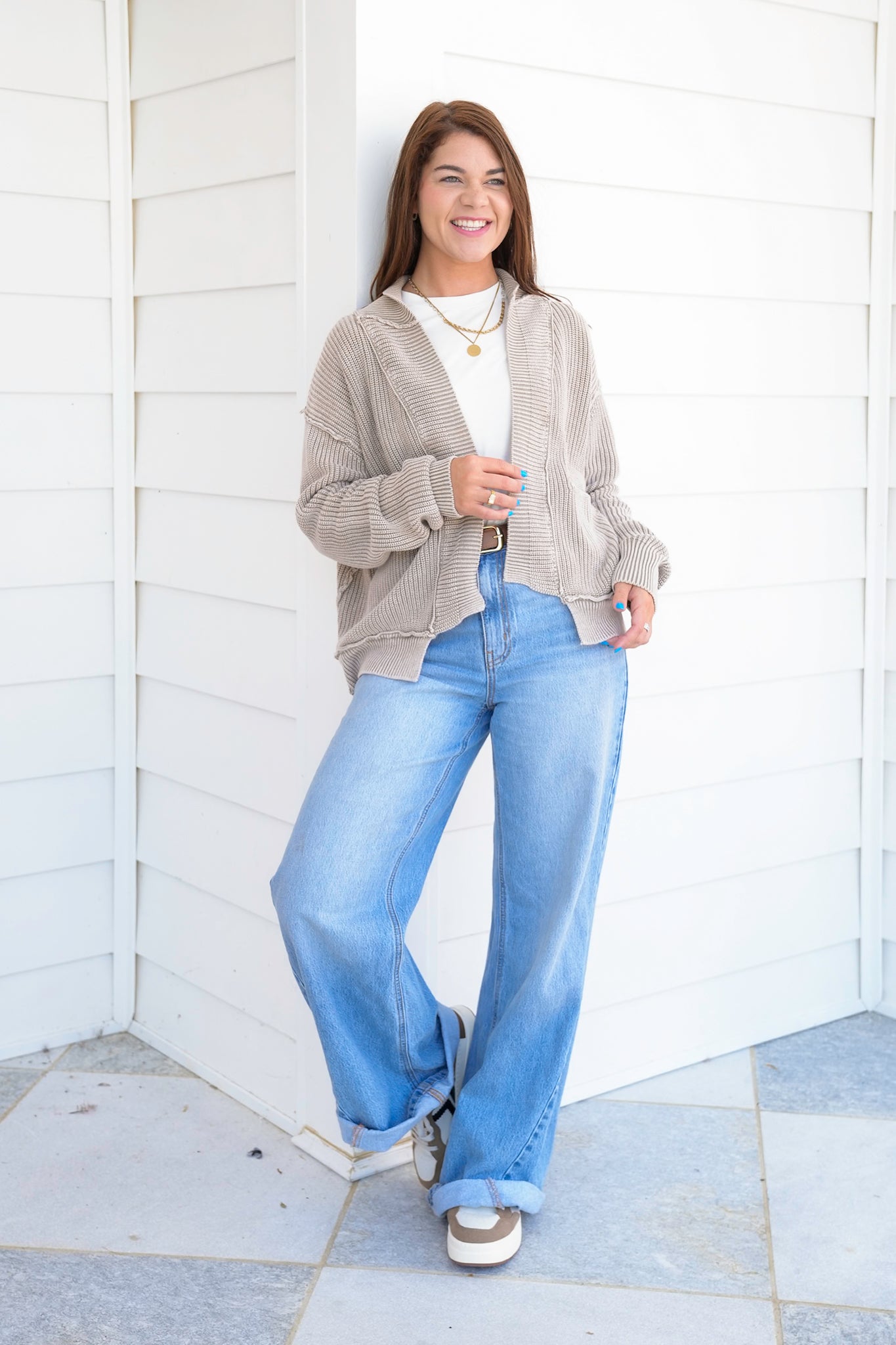Door Buster! Zenana Washed Dropped Shoulder Cardigan with Side Pockets