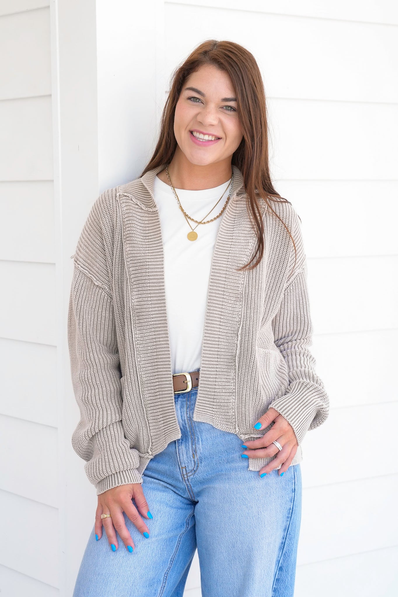 Door Buster! Zenana Washed Dropped Shoulder Cardigan with Side Pockets
