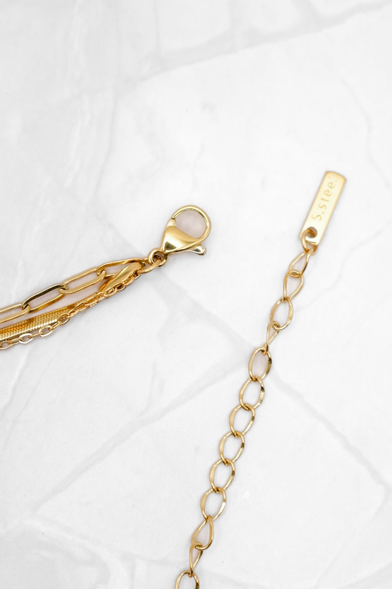 Mila + Stevie Dainty 3 Strand CZ Long Necklace