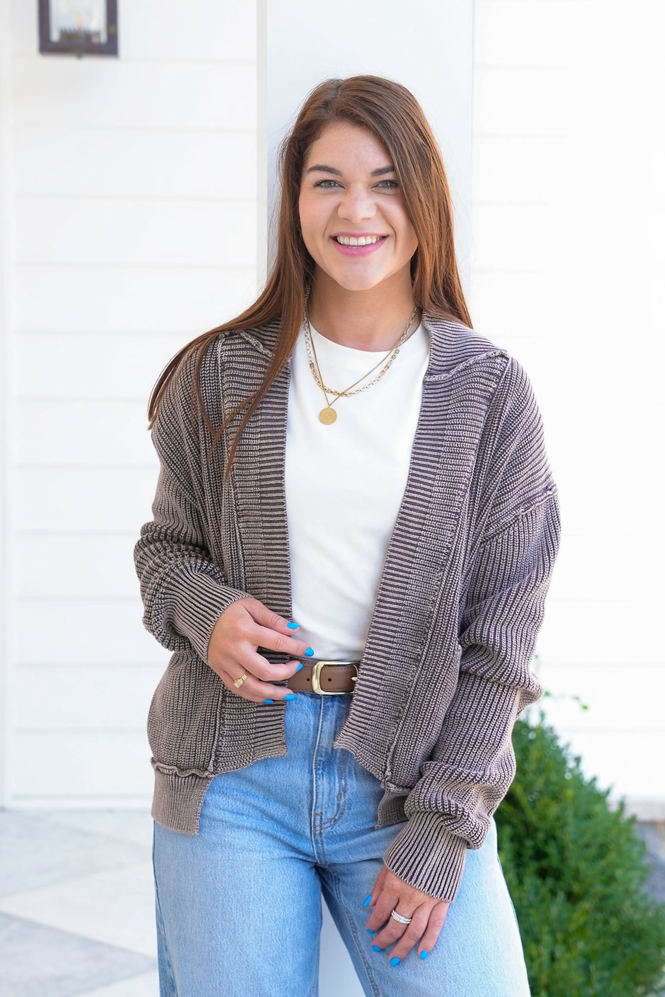 Door Buster! Zenana Washed Dropped Shoulder Cardigan with Side Pockets