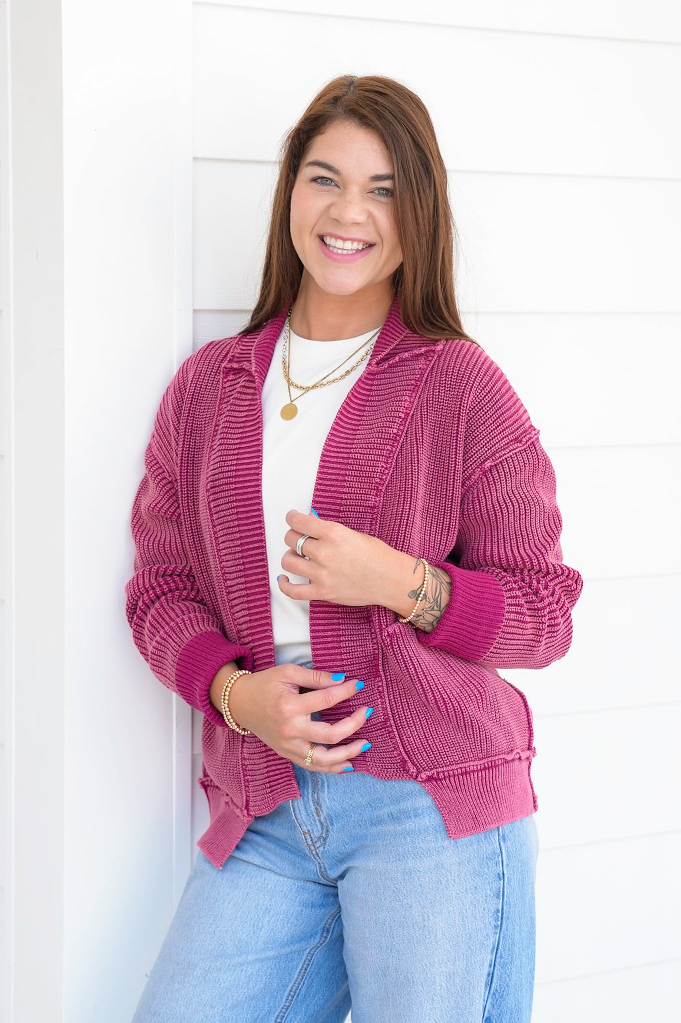 Door Buster! Zenana Washed Dropped Shoulder Cardigan with Side Pockets