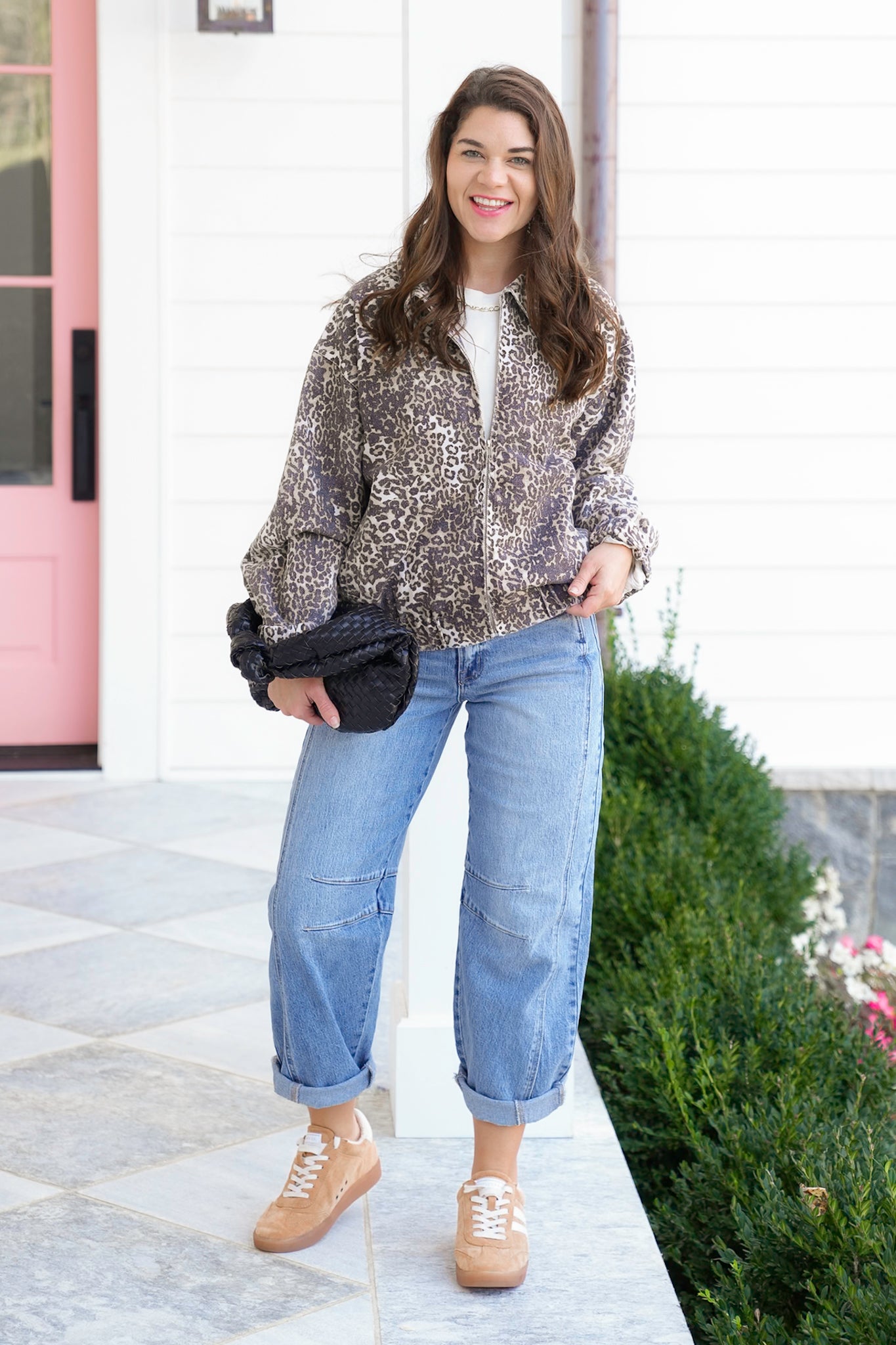 Leopard Long Sleeve Zip Up Jacket