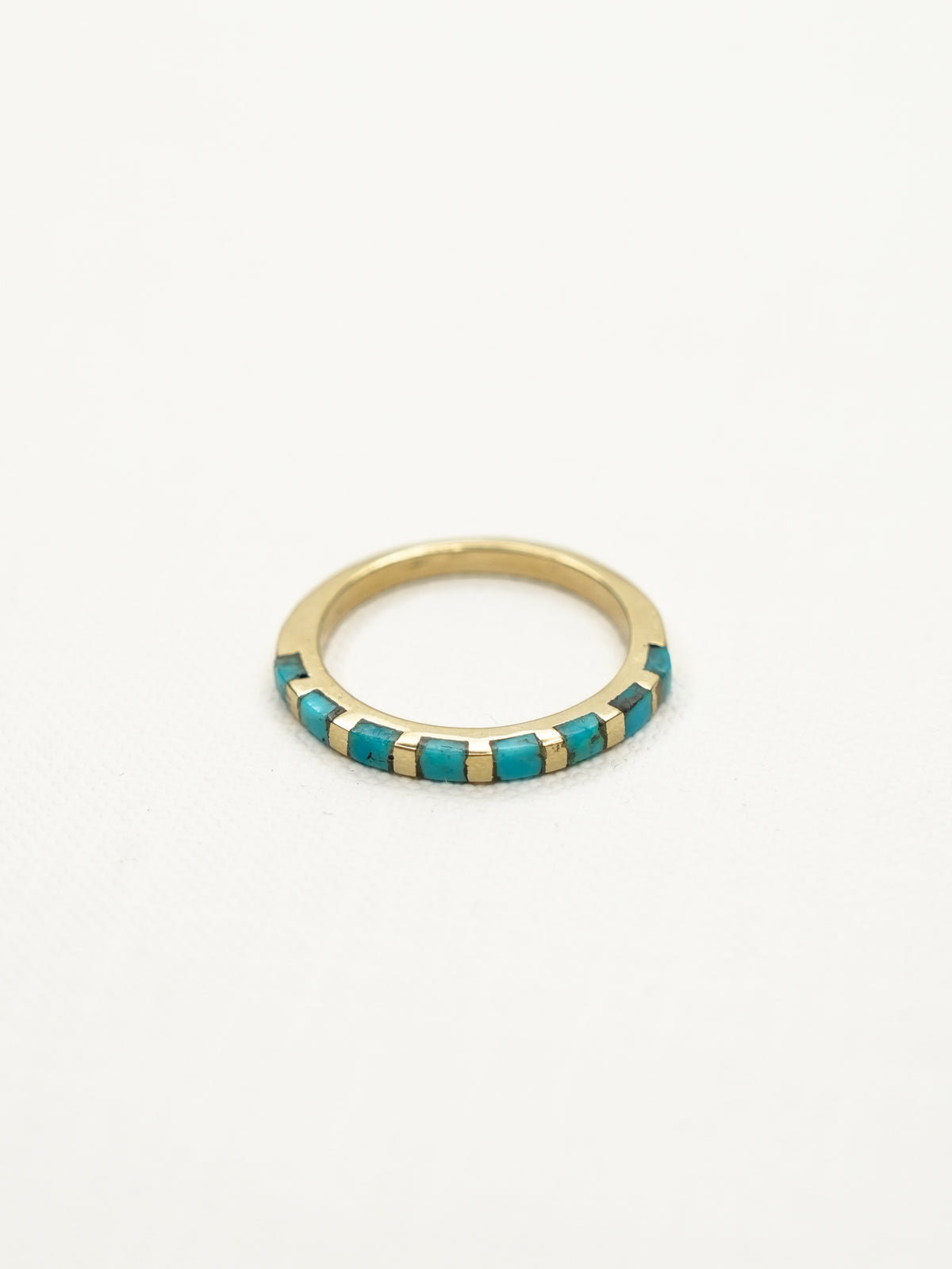 BOHO SOL Brass Mini Inlaid Stacker Ring - Freckled Poppy