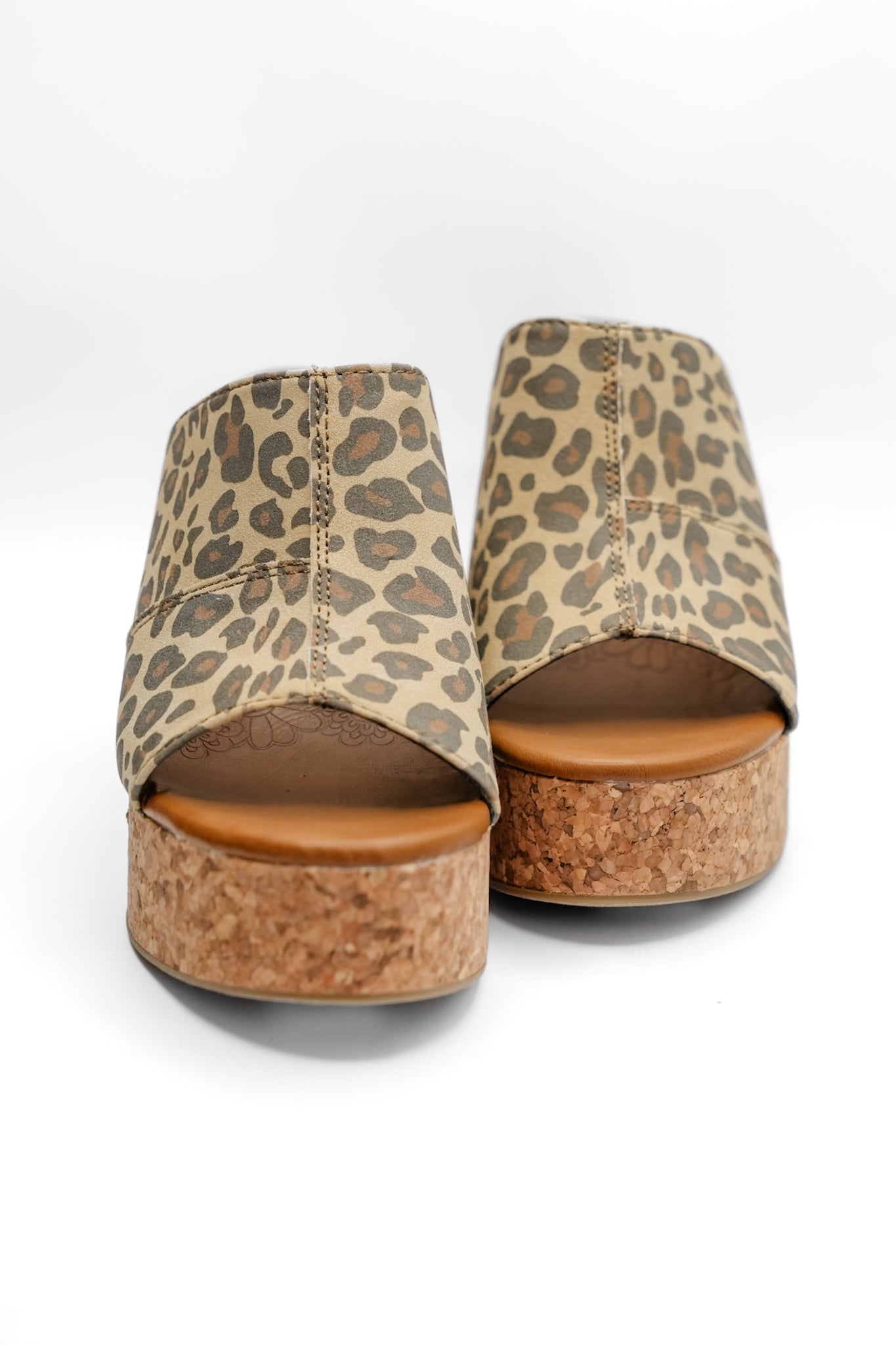 Blowfish Poznan Animal Print Chunky Cork Platform Heel Slides
