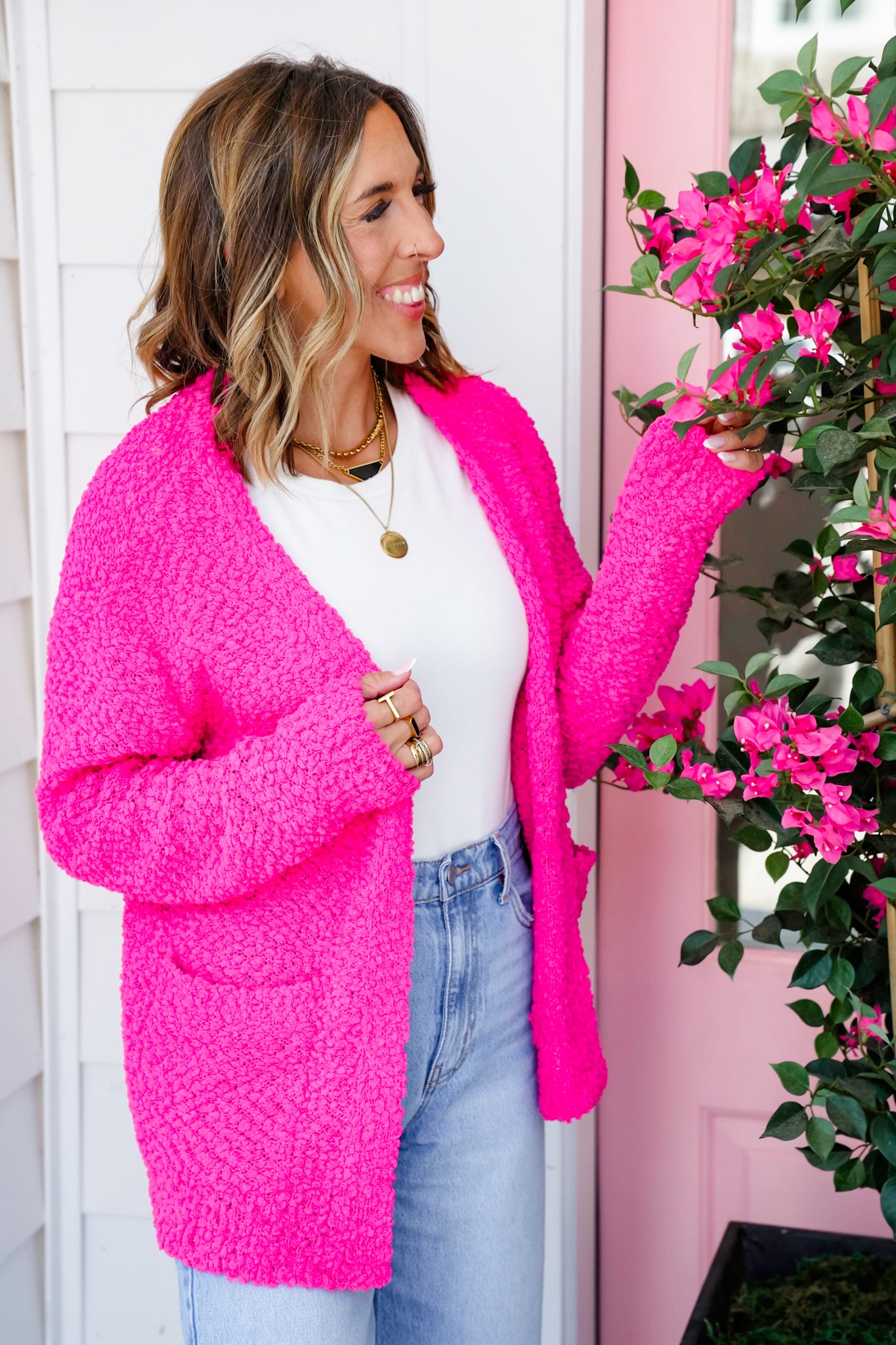 Door Buster! Zenana Long Sleeve Popcorn Sweater Cardigan with Pockets