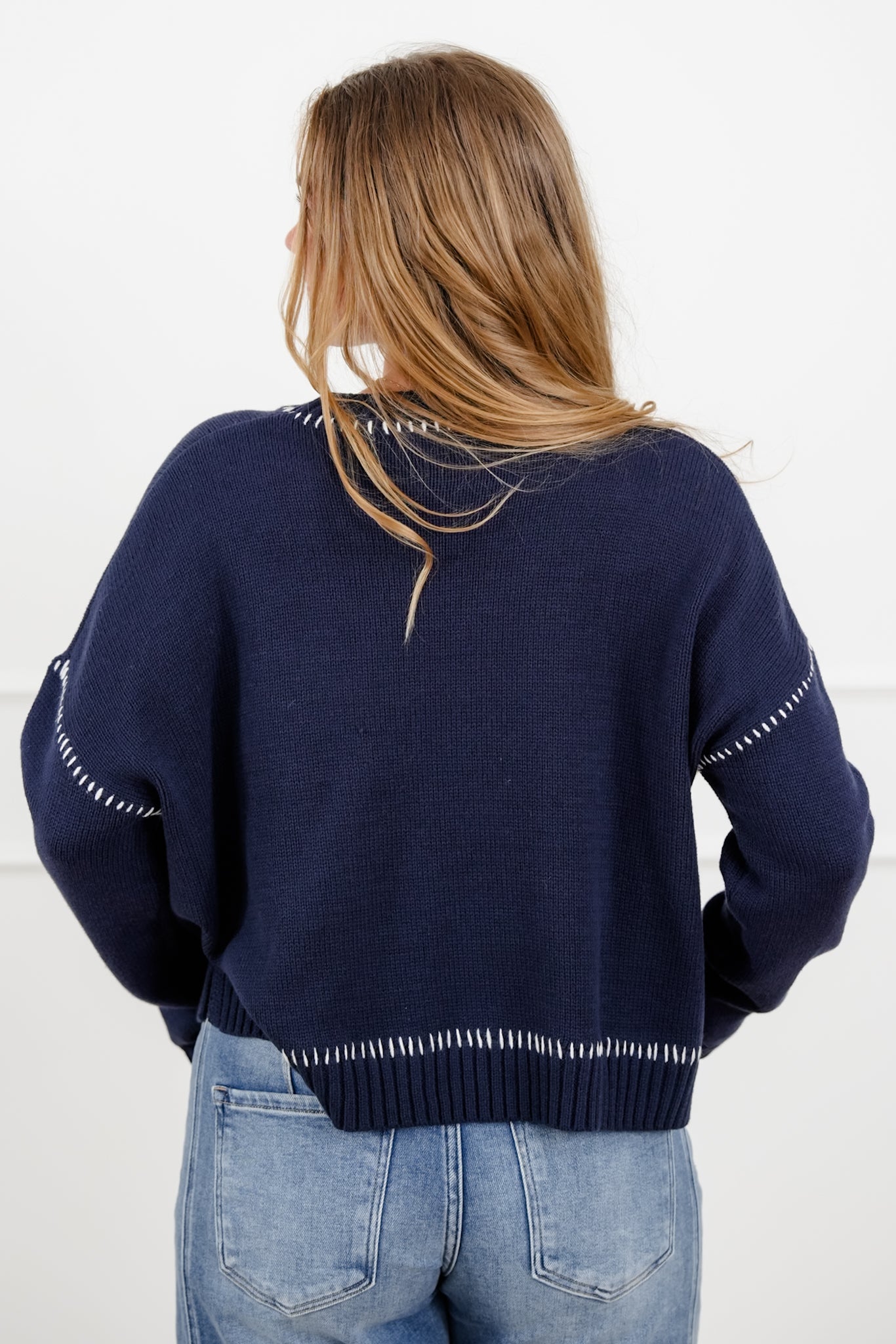 Plus/Reg Long Sleeve "Game Day" Patch Pullover Sweater