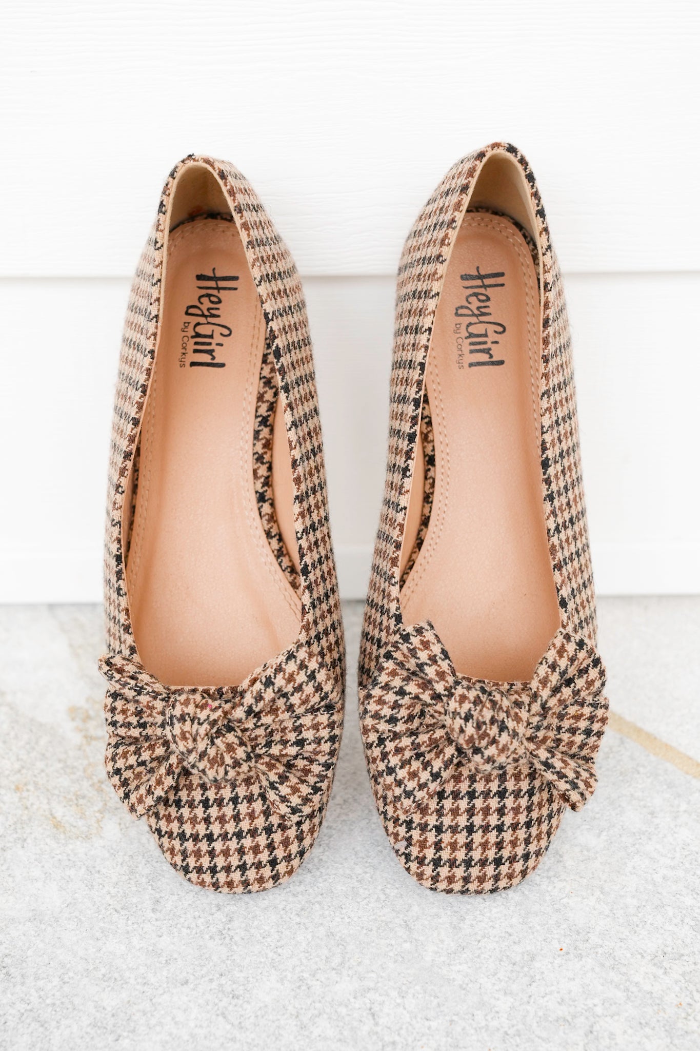Corky's "Sugar Rush" Houndstooth Ballet Flats with Bow Accent