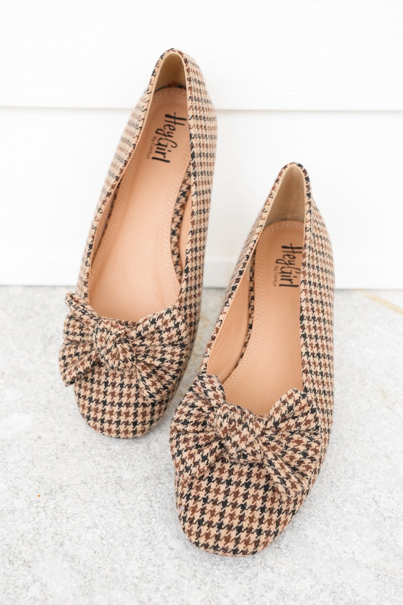 Corky's "Sugar Rush" Houndstooth Ballet Flats with Bow Accent