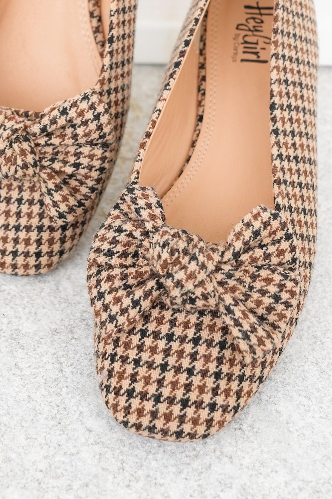 Corky's "Sugar Rush" Houndstooth Ballet Flats with Bow Accent