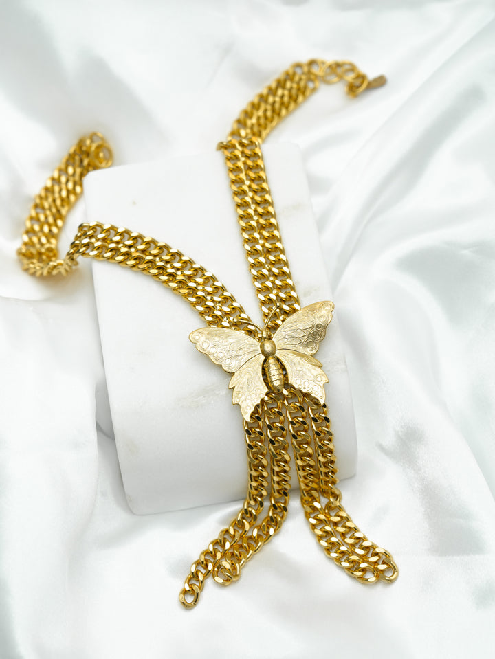 Yochi Butterfly Drop Necklace