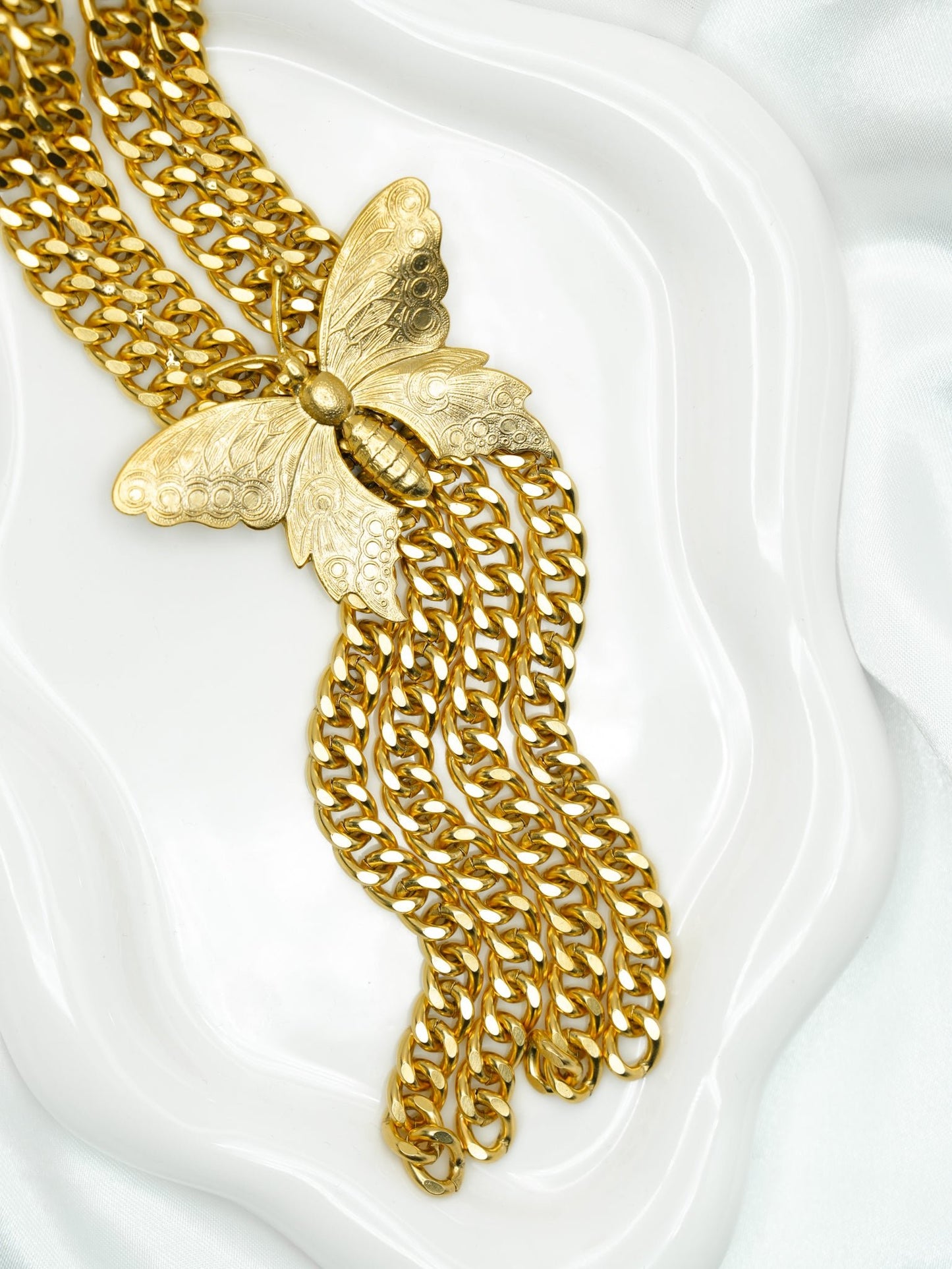 Yochi Butterfly Drop Necklace - Freckled Poppy