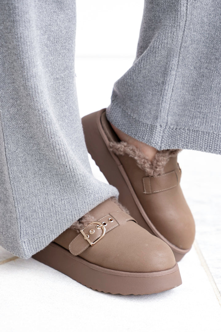 MIA Vegan Suede Slip On Platform Mule