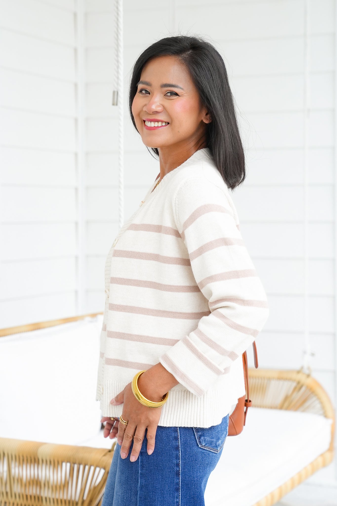 Striped Cami and Cardigan Set