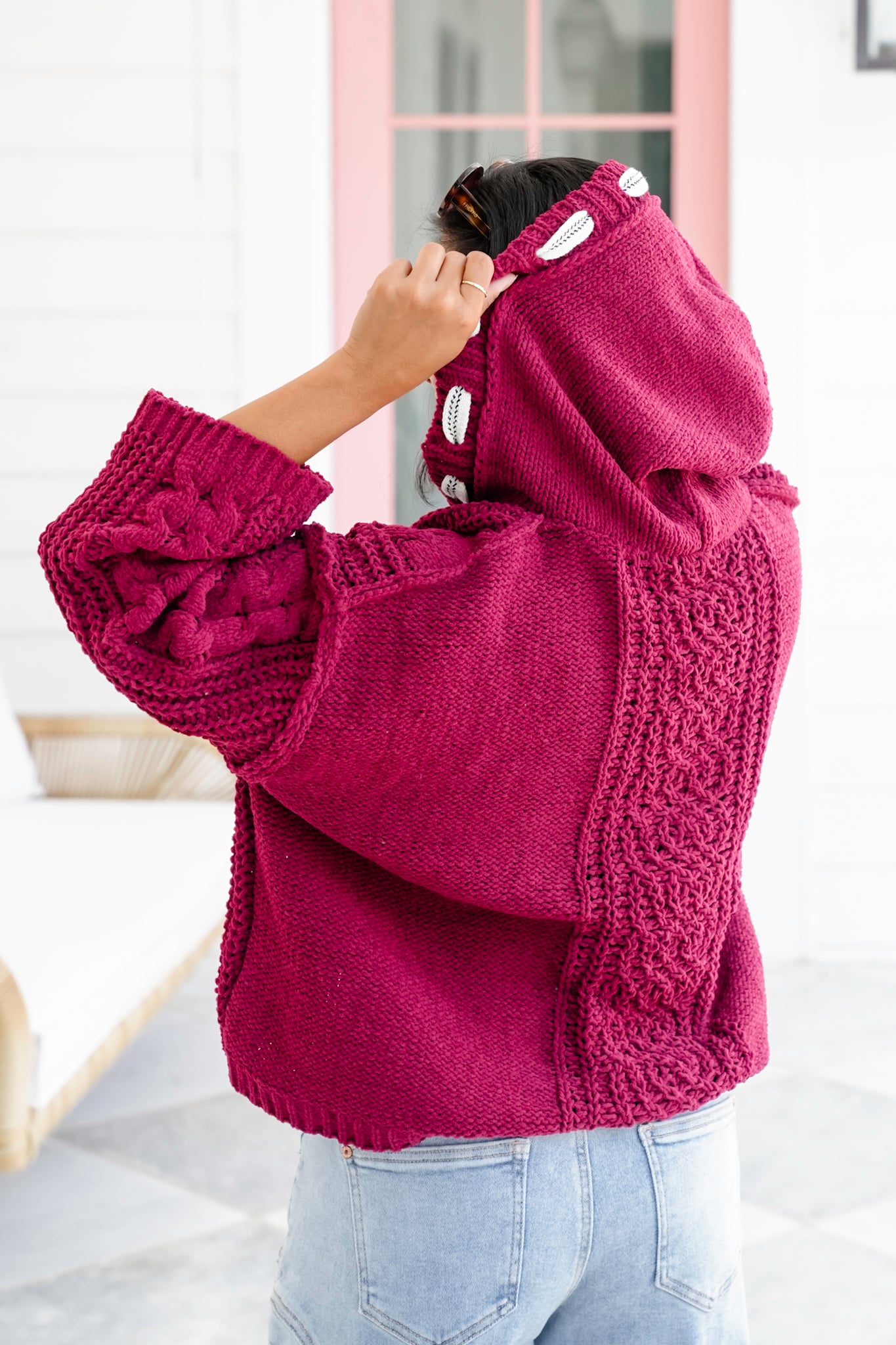 Luxurious Cable Drawstring Hooded Sweater