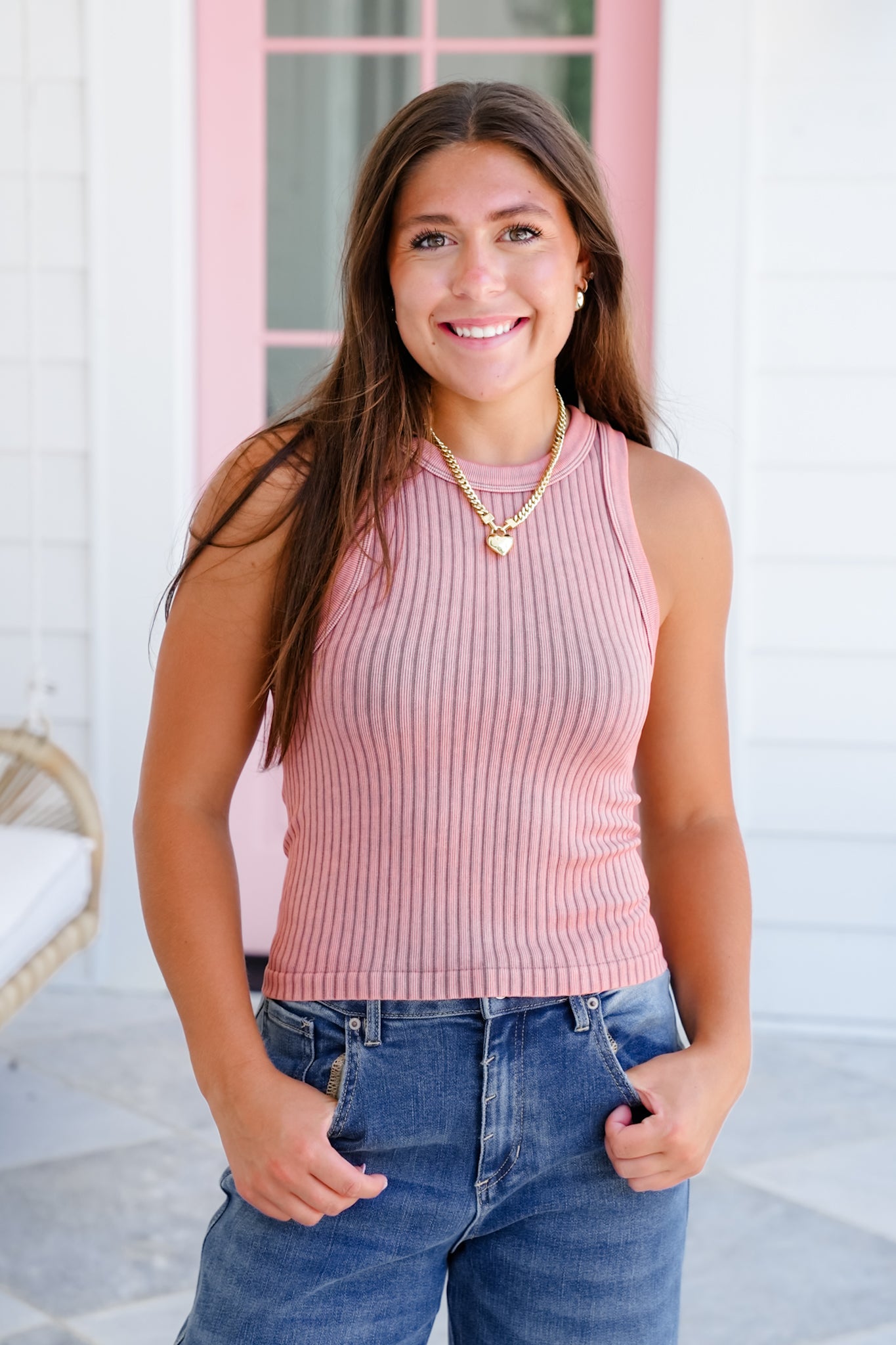 Door Buster! Zenana Ribbed Washed Seamless Tank Top