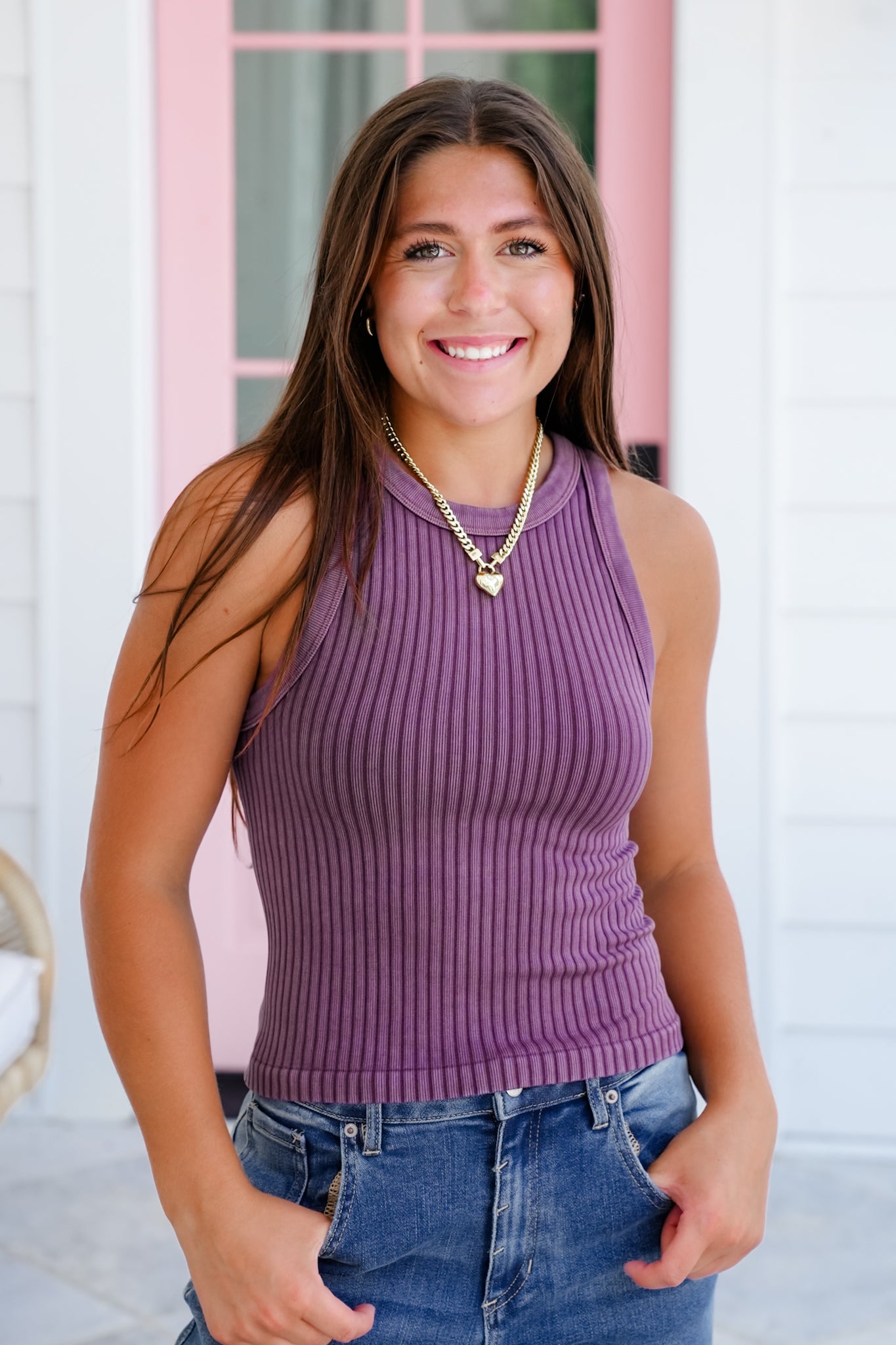 Door Buster! Zenana Ribbed Washed Seamless Tank Top