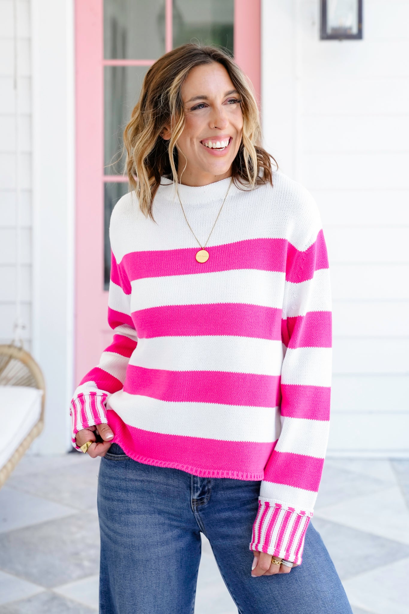 Door Buster! Zenana Striped Sweater