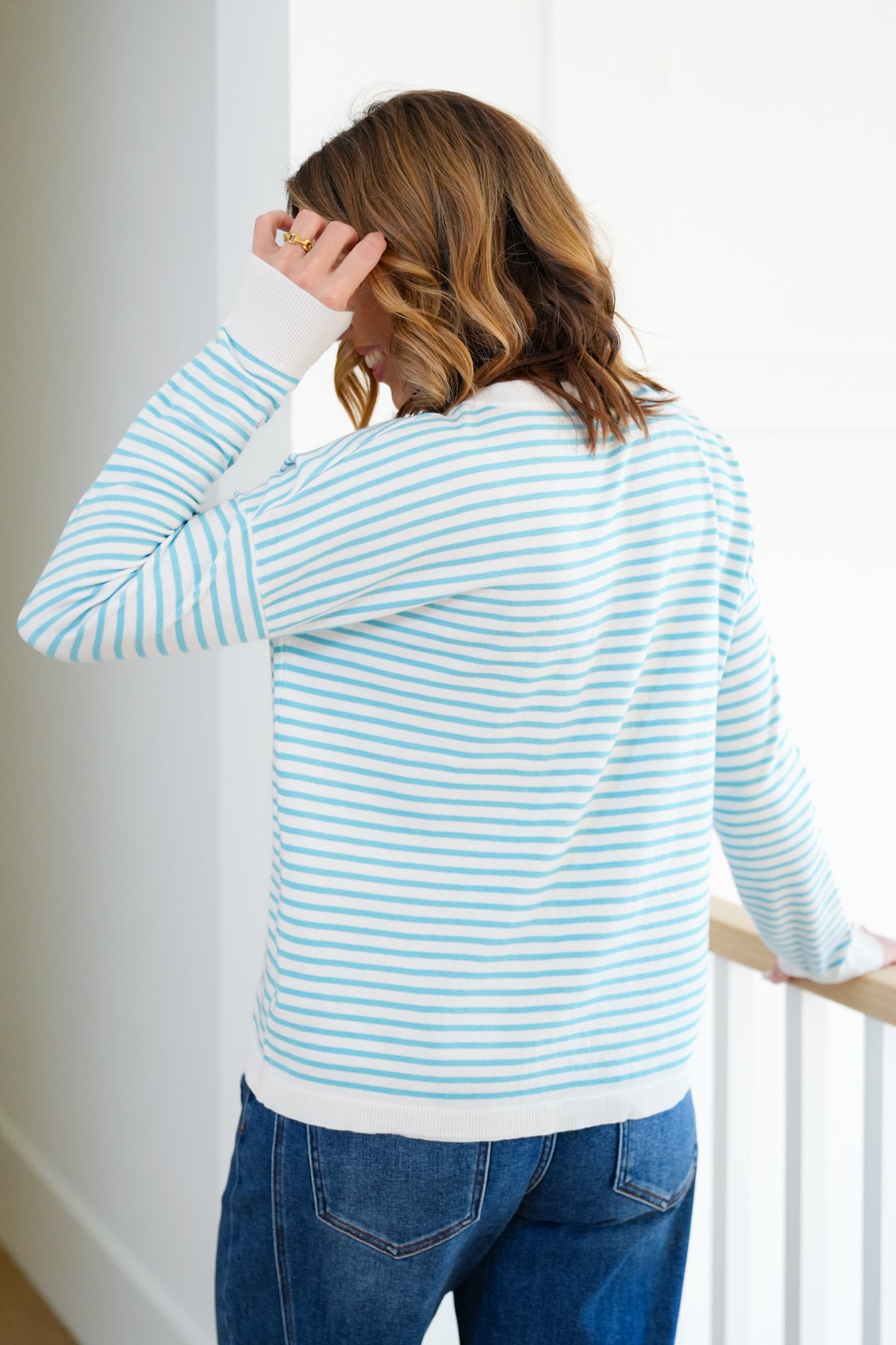 Stripe Long Sleeve Pullover Sweater