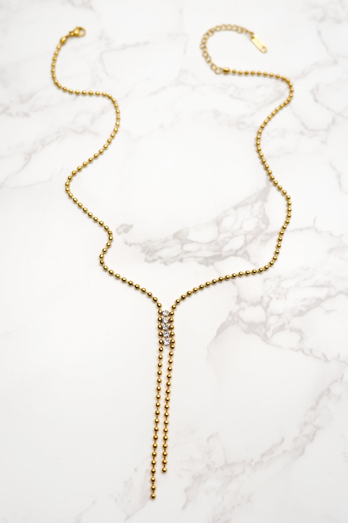 Zephine Gold Cz Lariat Necklace