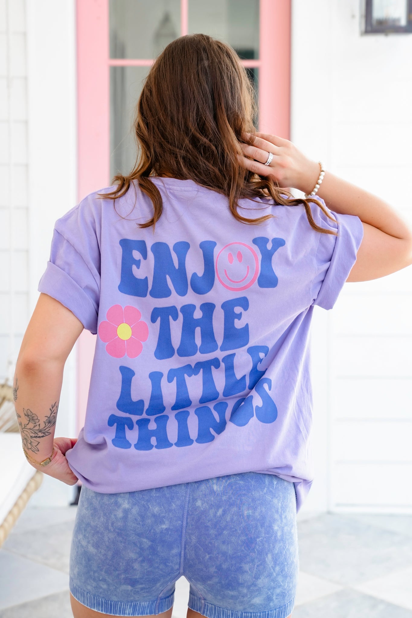 Plus/Reg Short Sleeve "Enjoy The Little Things" Graphic Tee