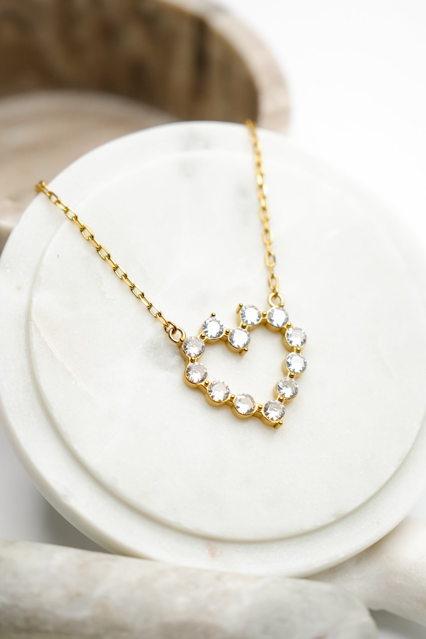 Chansutt Pearls Large Diamond Heart Necklace