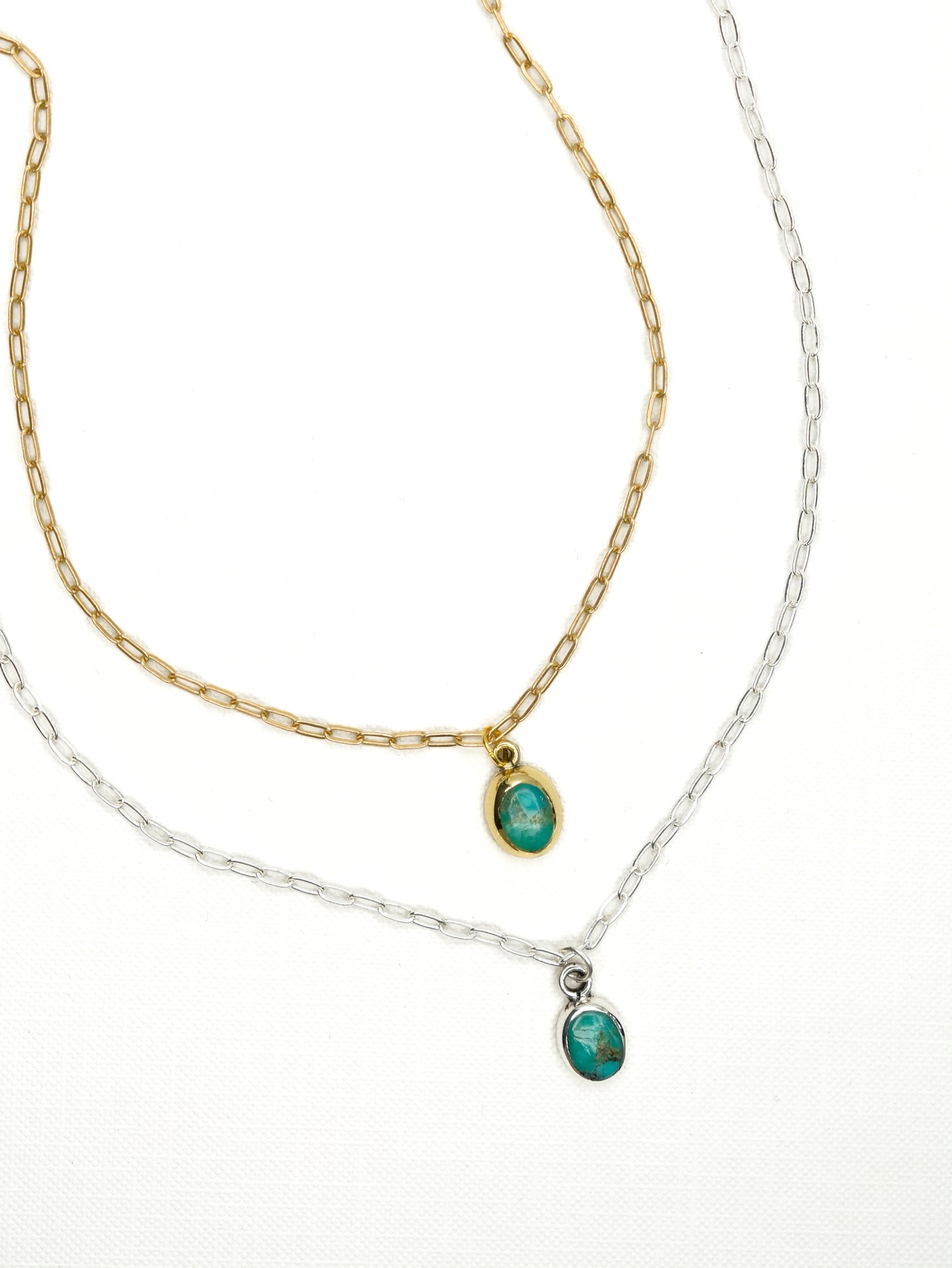 BOHO SOL Turquoise Oval Dainty Necklace