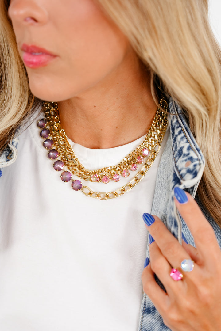 TOVA Soft Rose Starlight Necklace