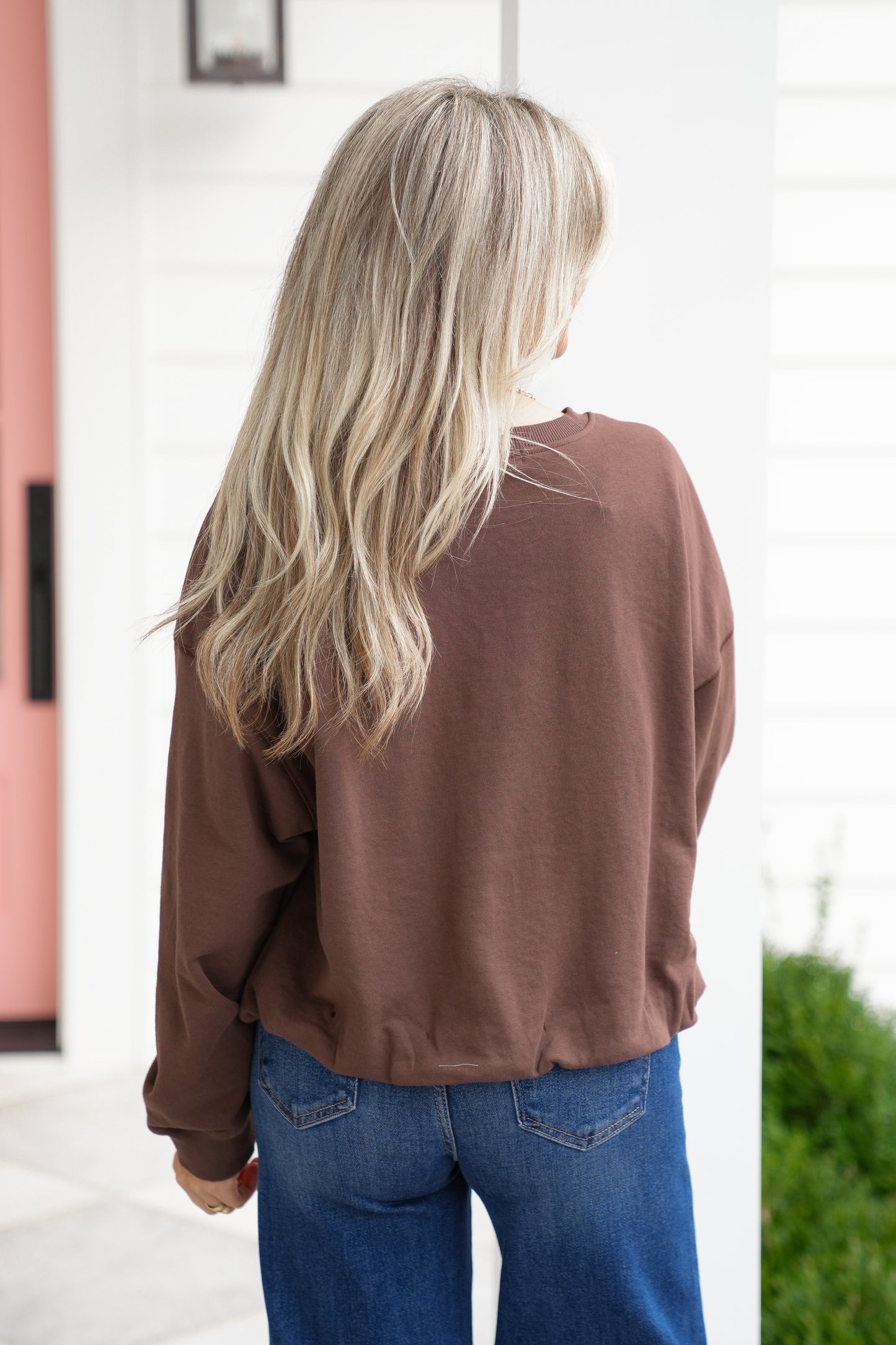 Long Sleeve Bubble Hem Pullover Top