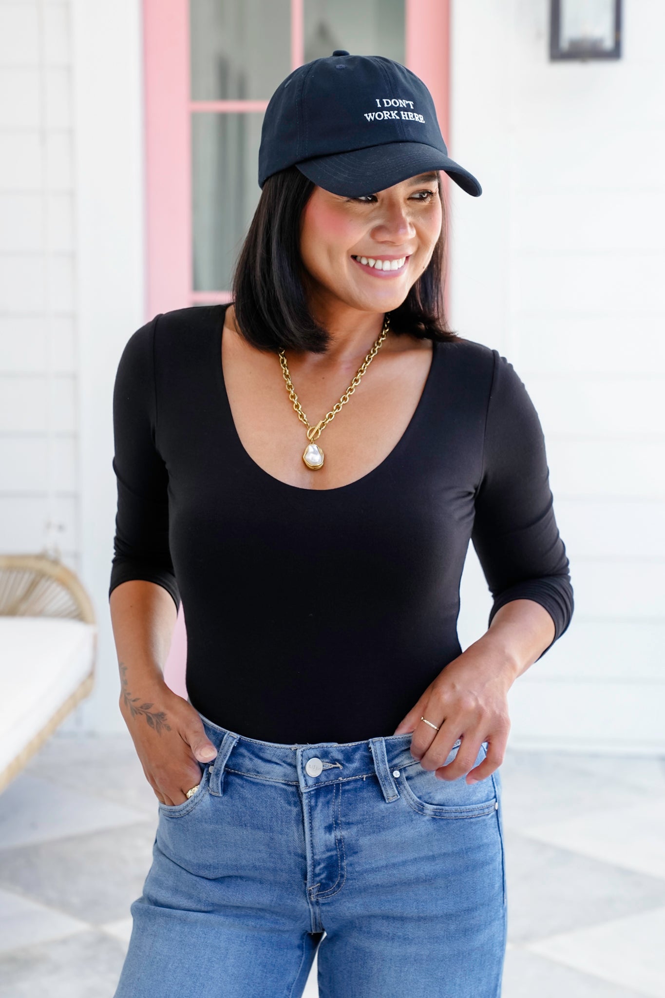 Solid Long Sleeve V Neck Double Layered Top