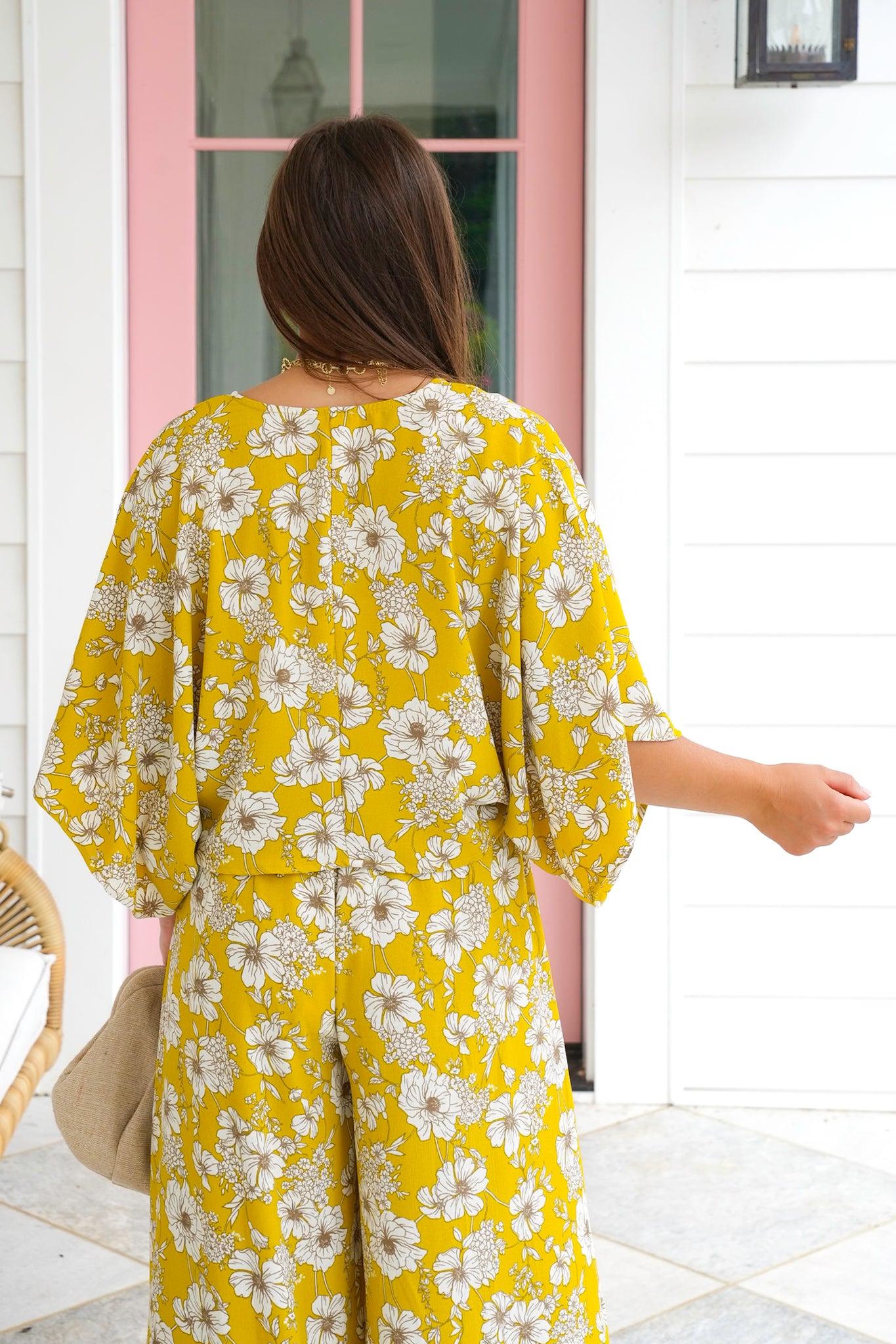 Floral Print Tie At Waist Kimono Top