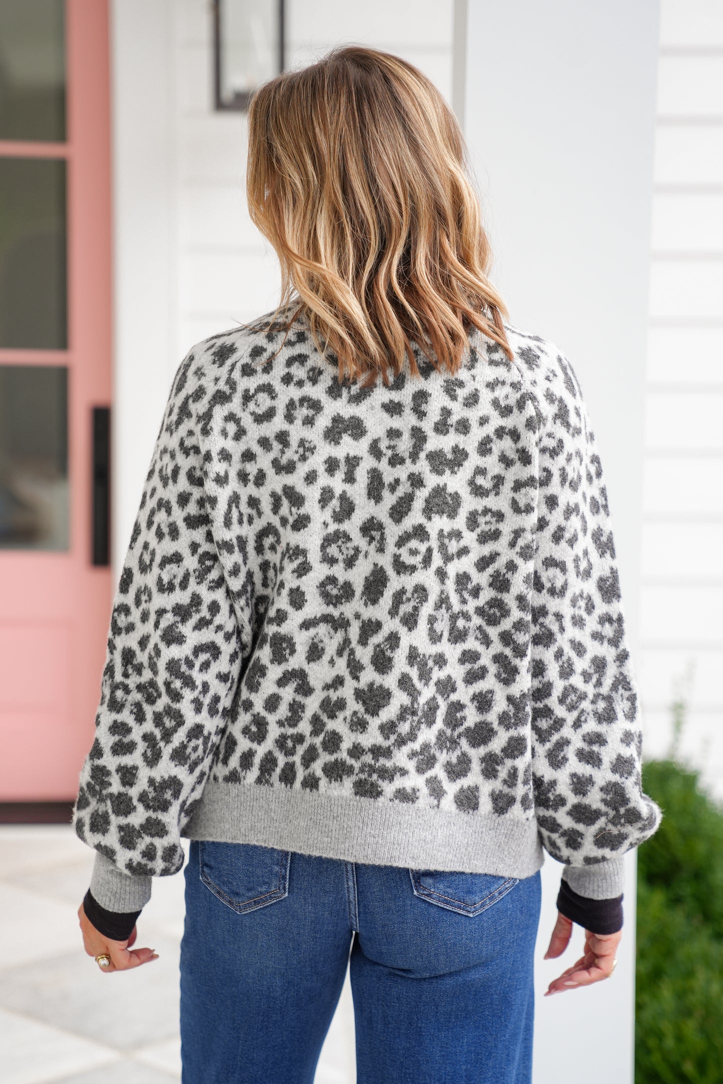 Leopard Long Sleeve Button Down Cardigan
