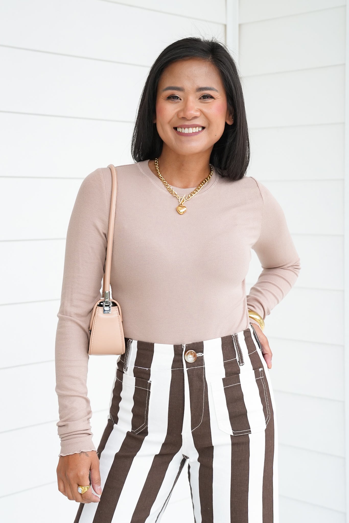 Basic Ribbed Long Sleeve Knit Top