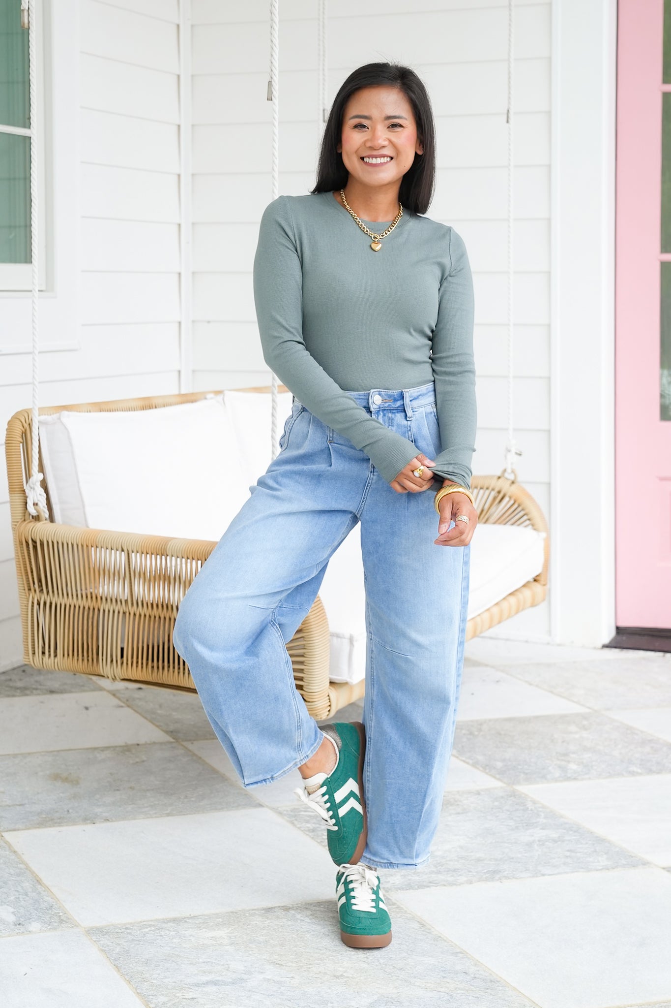 Basic Ribbed Long Sleeve Knit Top