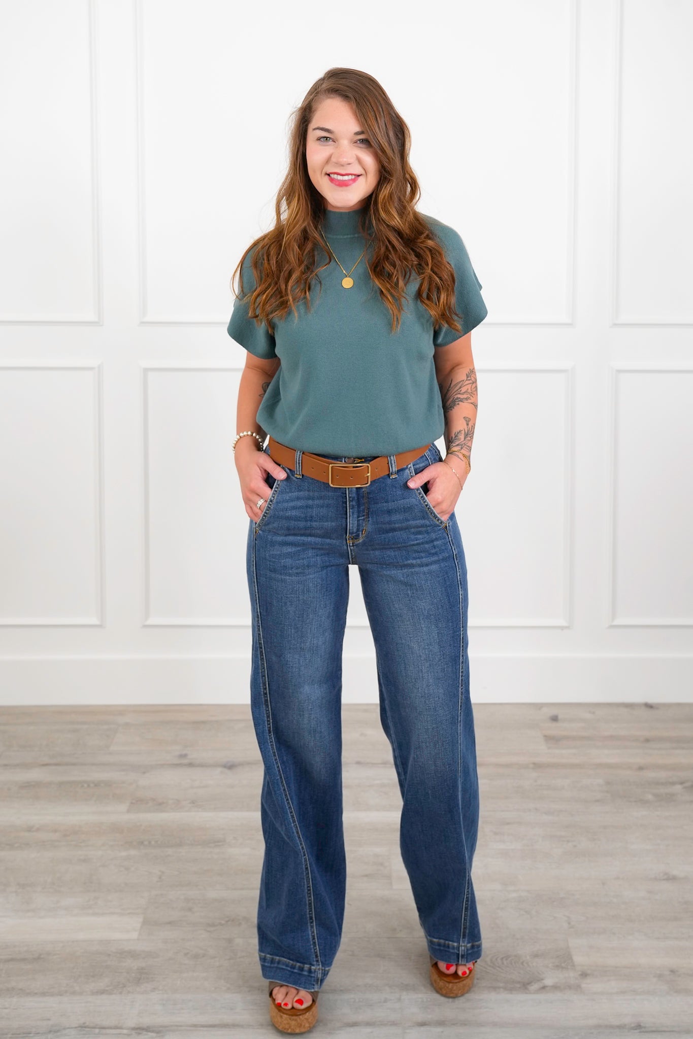 Door Buster! Zenana Mock Neck Short Dolman Sleeve Sweater