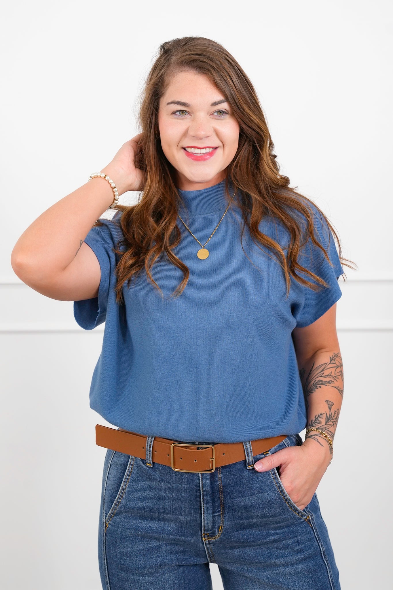 Door Buster! Zenana Mock Neck Short Dolman Sleeve Sweater