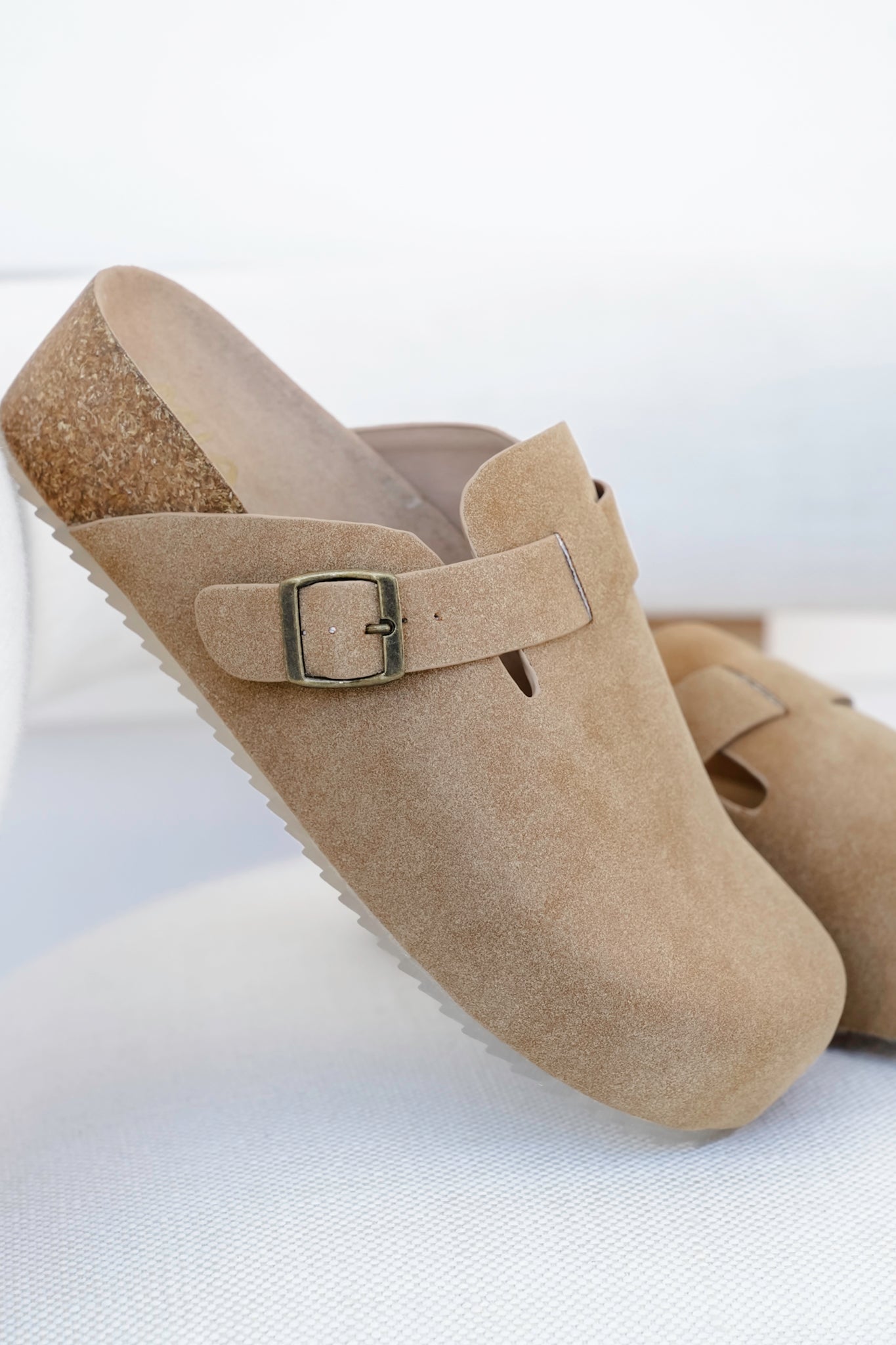 MIA Chunky Platform Suede Clog with Adjustable Buckle Strap