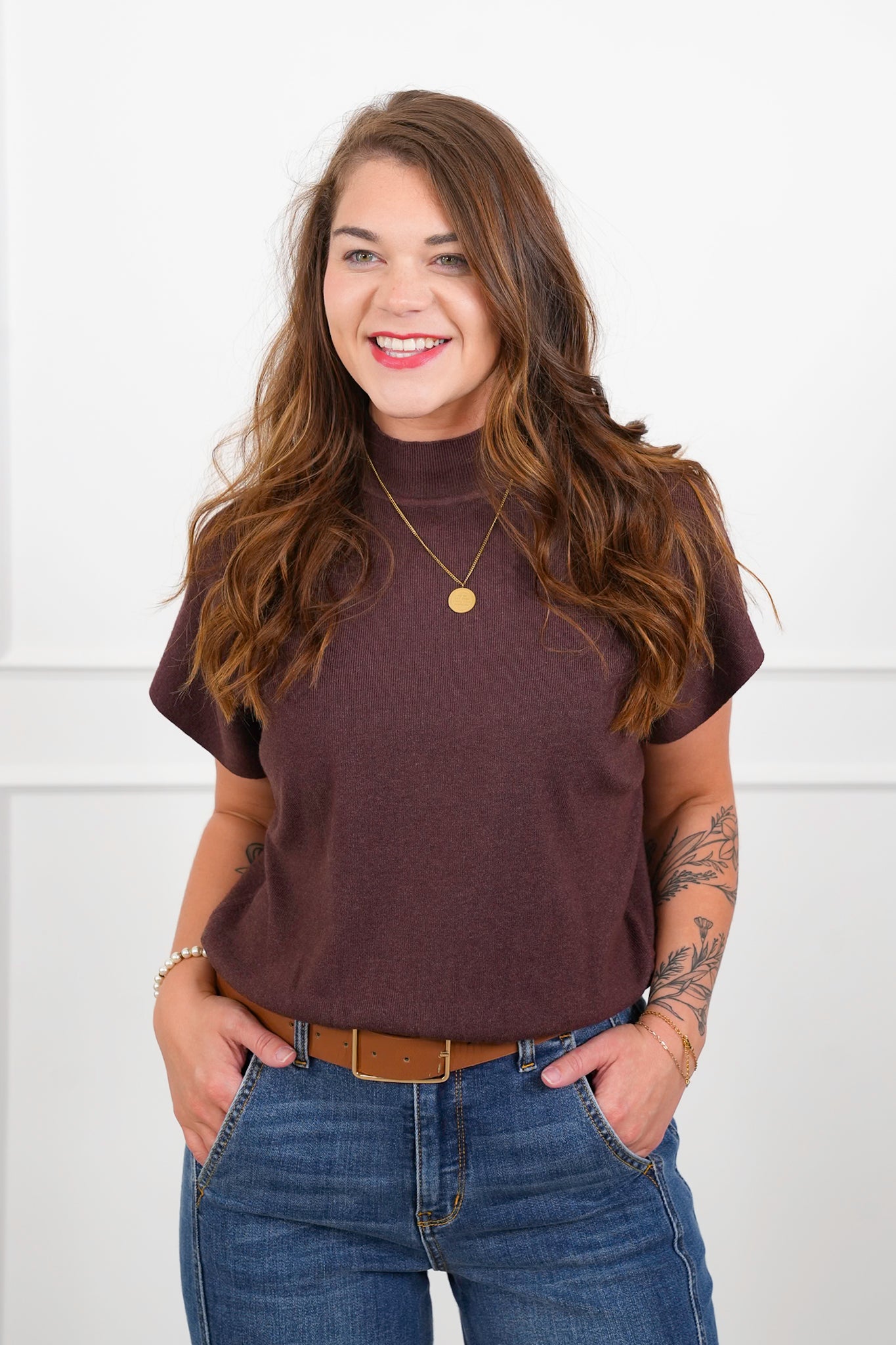 Door Buster! Zenana Mock Neck Short Dolman Sleeve Sweater
