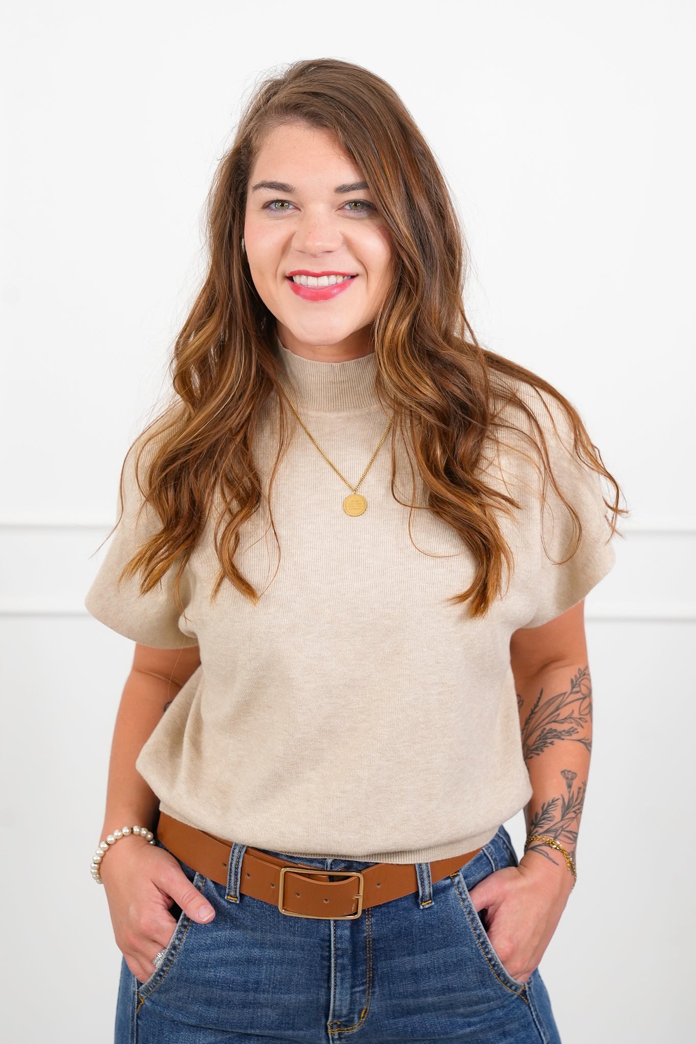 Door Buster! Zenana Mock Neck Short Dolman Sleeve Sweater