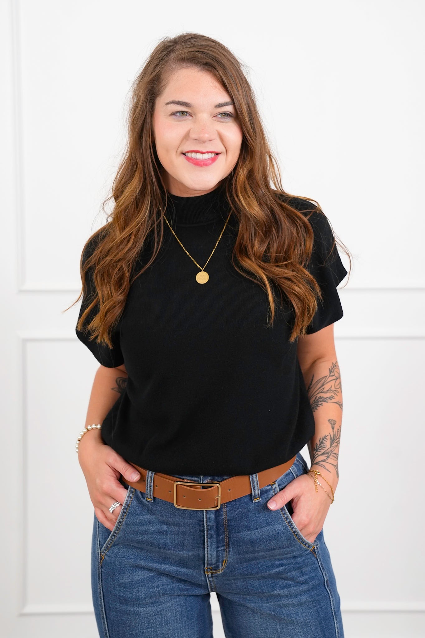 Door Buster! Zenana Mock Neck Short Dolman Sleeve Sweater