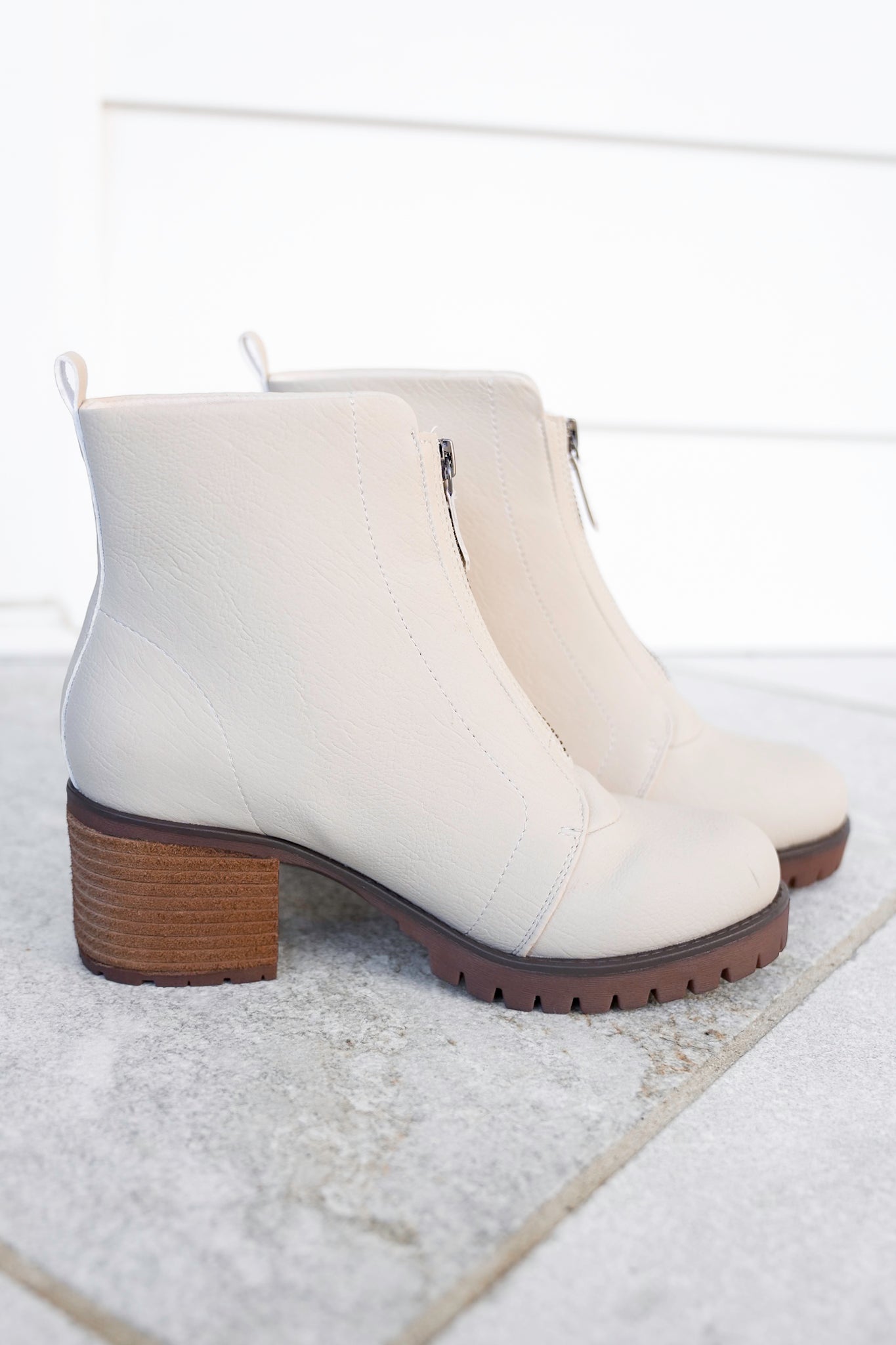 MIA Vegan Leather Ankle Boot with Block Heel
