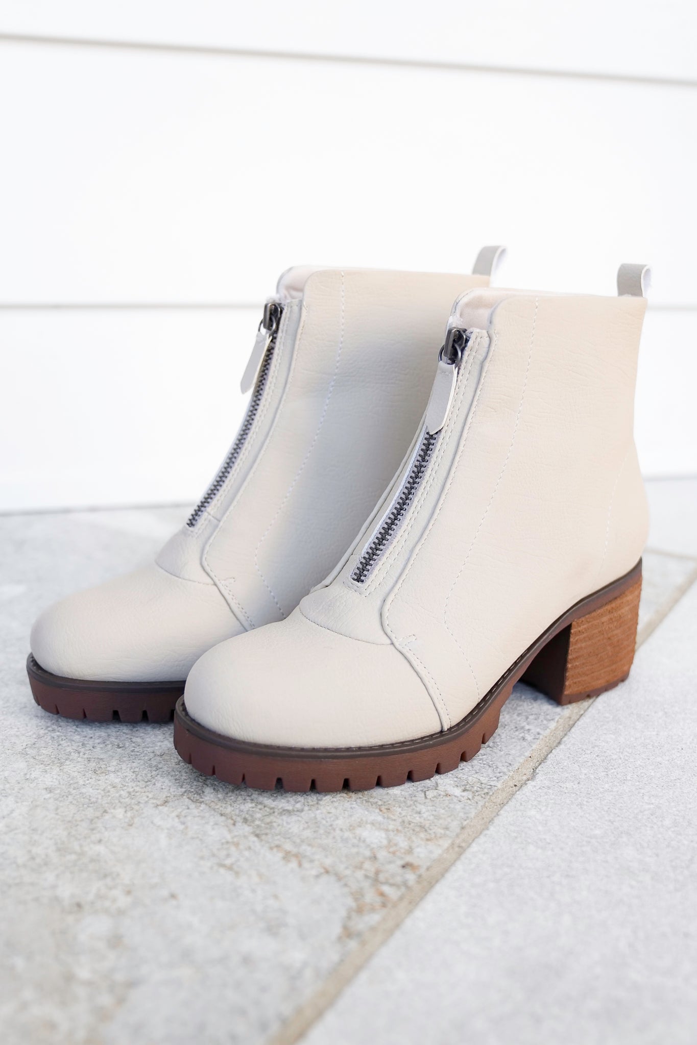 MIA Vegan Leather Ankle Boot with Block Heel