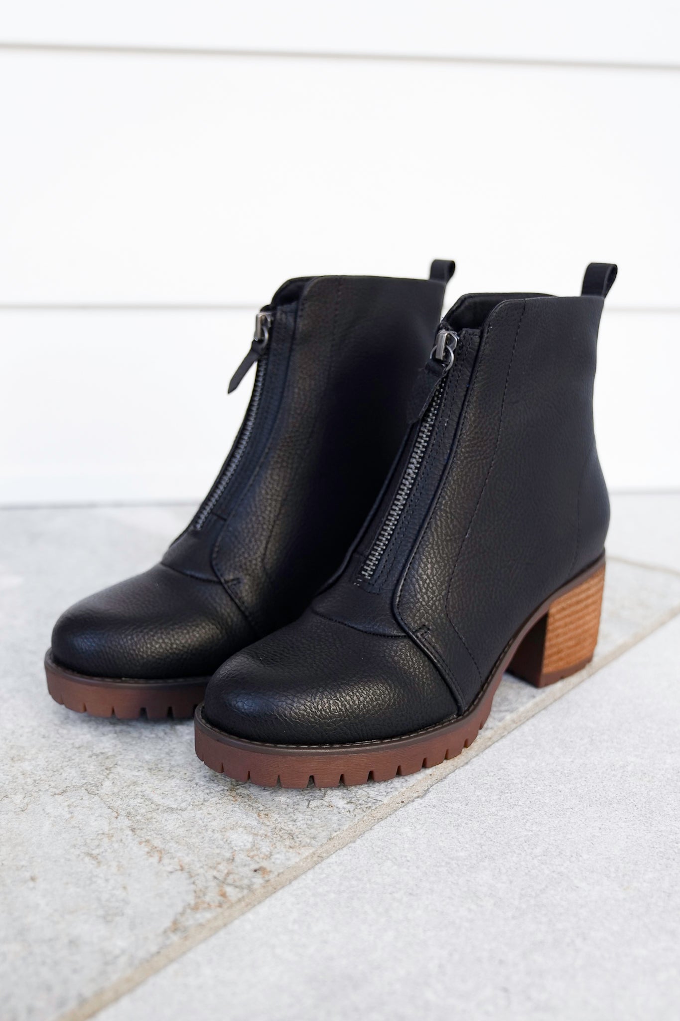 MIA Vegan Leather Ankle Boot with Block Heel