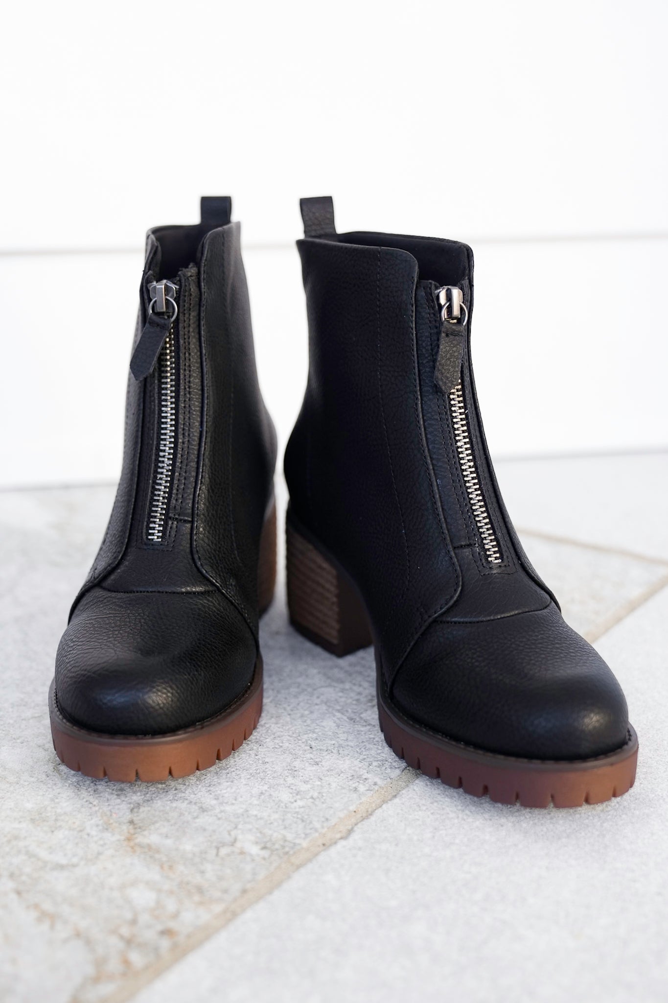 MIA Vegan Leather Ankle Boot with Block Heel